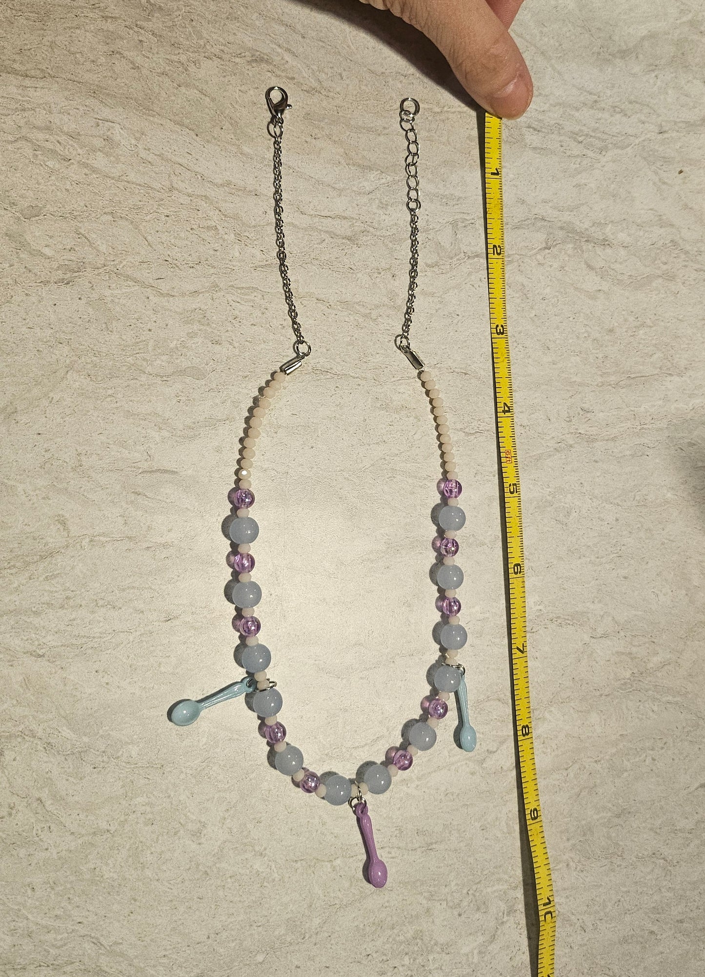 9" Spare Spoons Blue/Purple Necklace