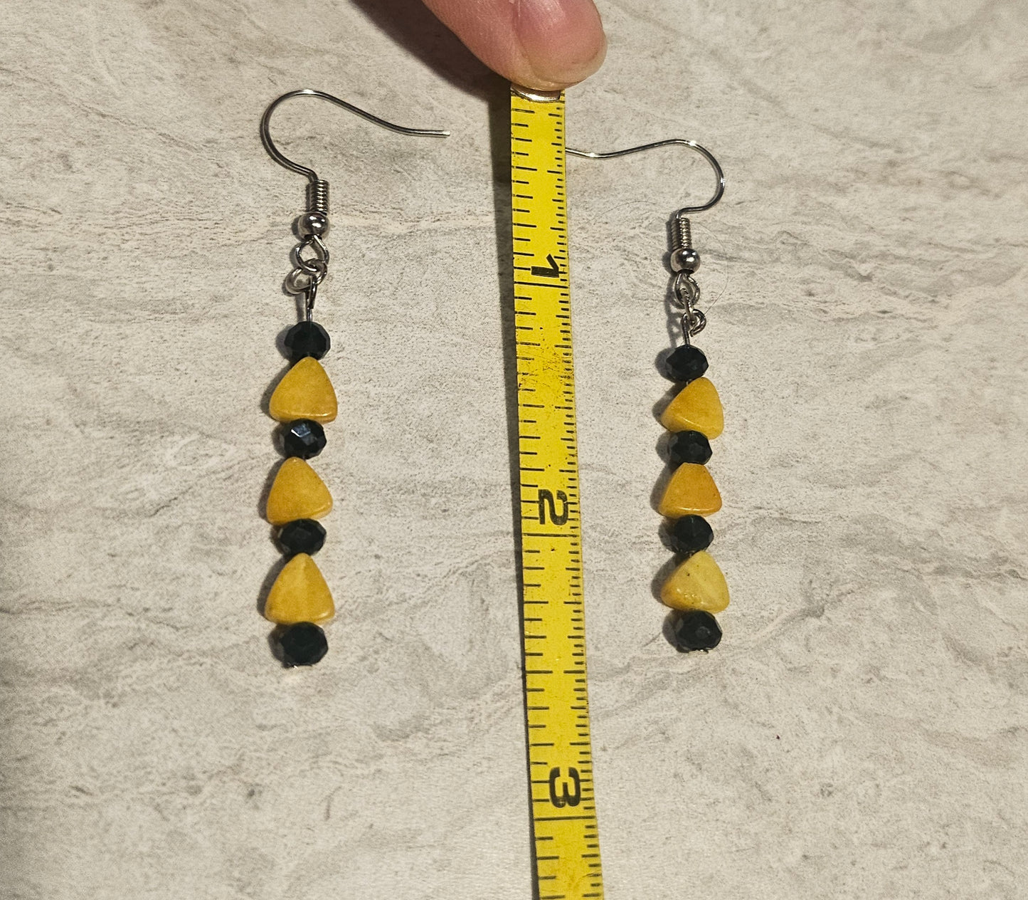 2.5" Triangle Dyed Agate Earrings