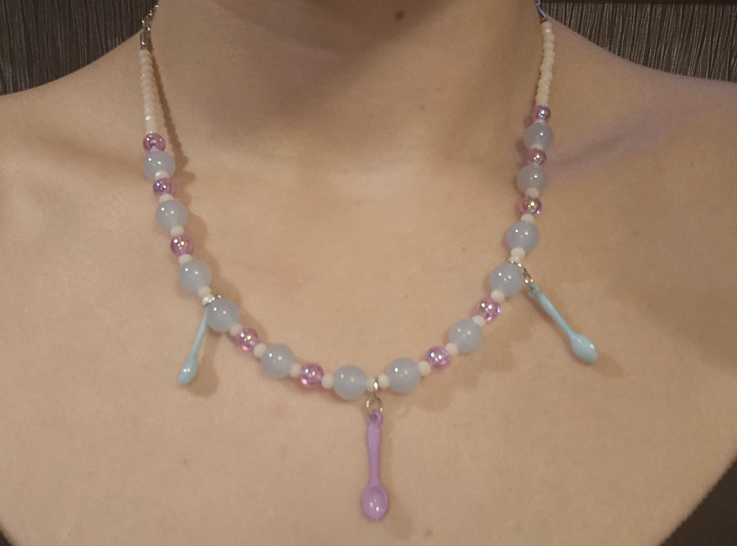 9" Spare Spoons Blue/Purple Necklace