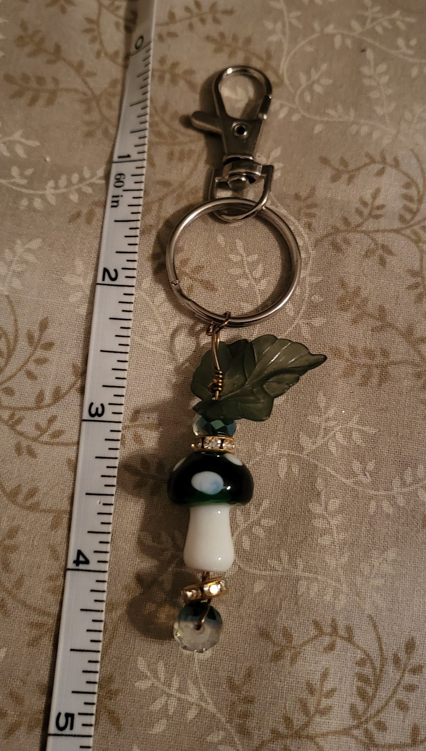Green Mushroom Keychain