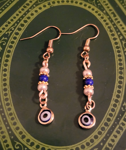 Evil eye Dangly 2" Earrings
