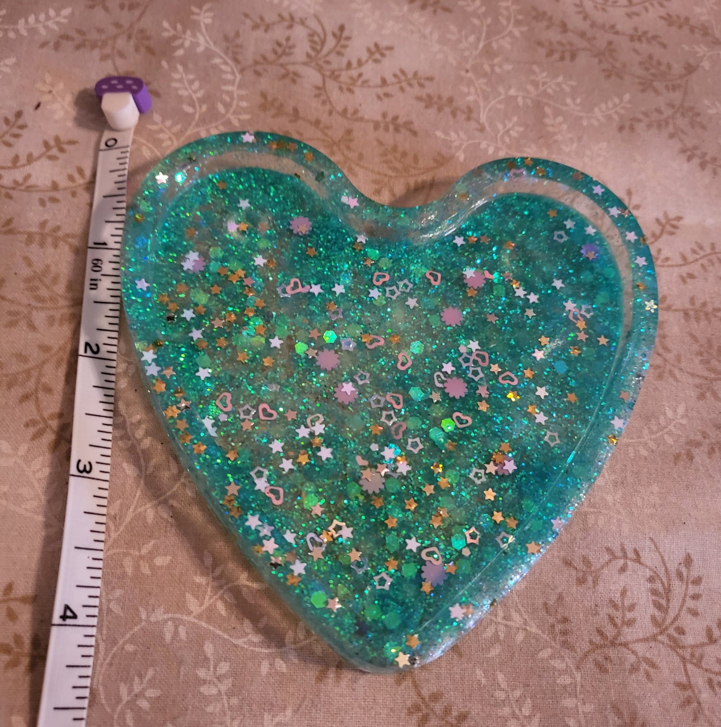 Blue Confetti Heart Jewelry Tray