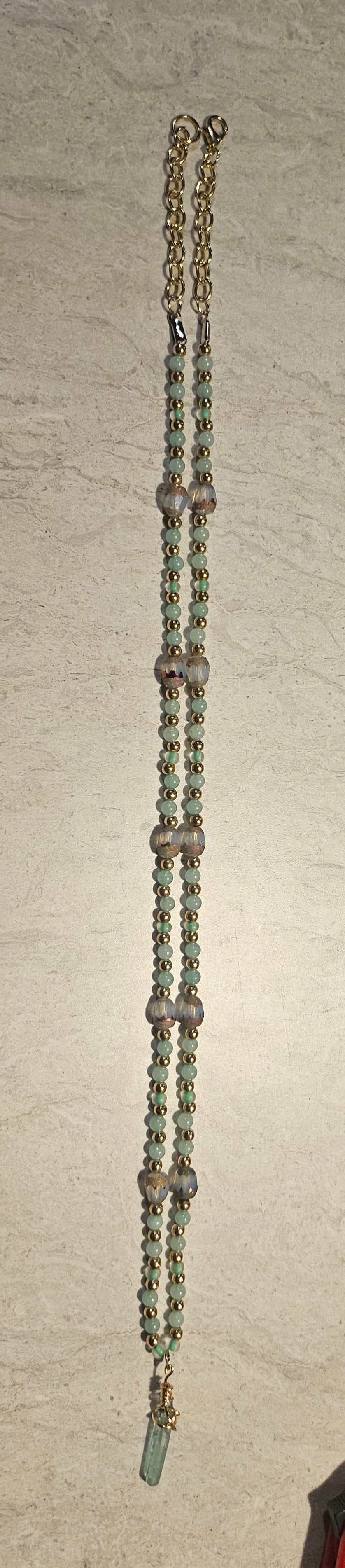 13" Teal Crystal Necklace