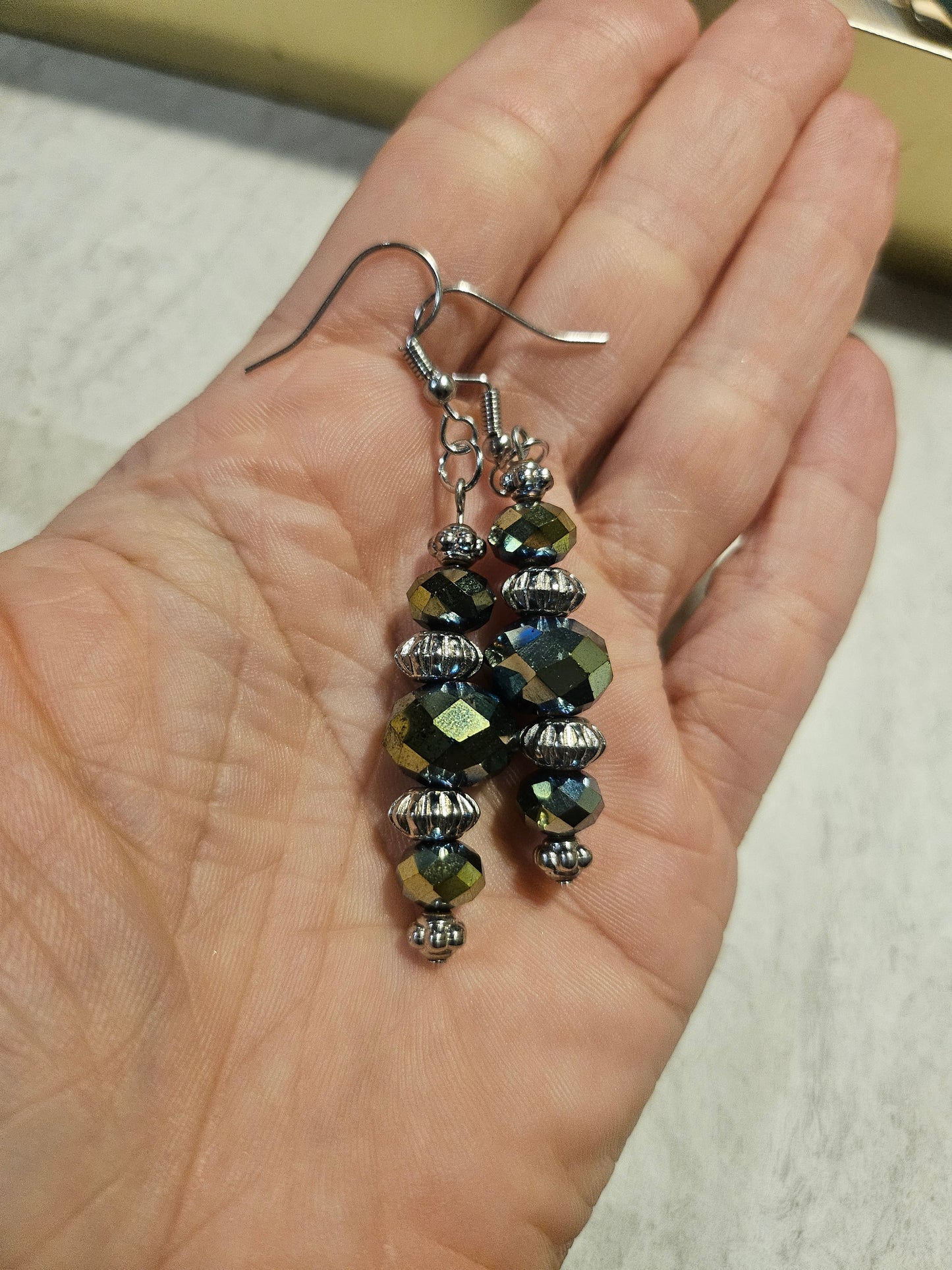 Faceted Glass Bead Earrings
