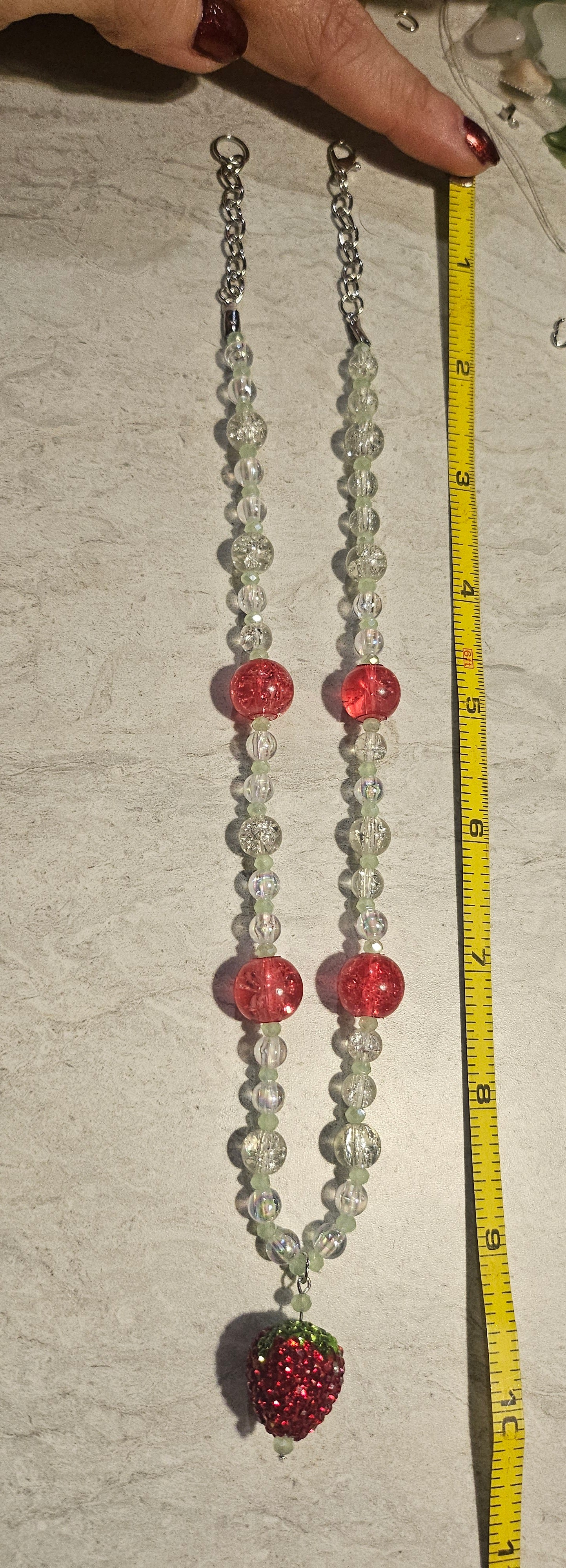 9" Mint Berry Beaded Necklace