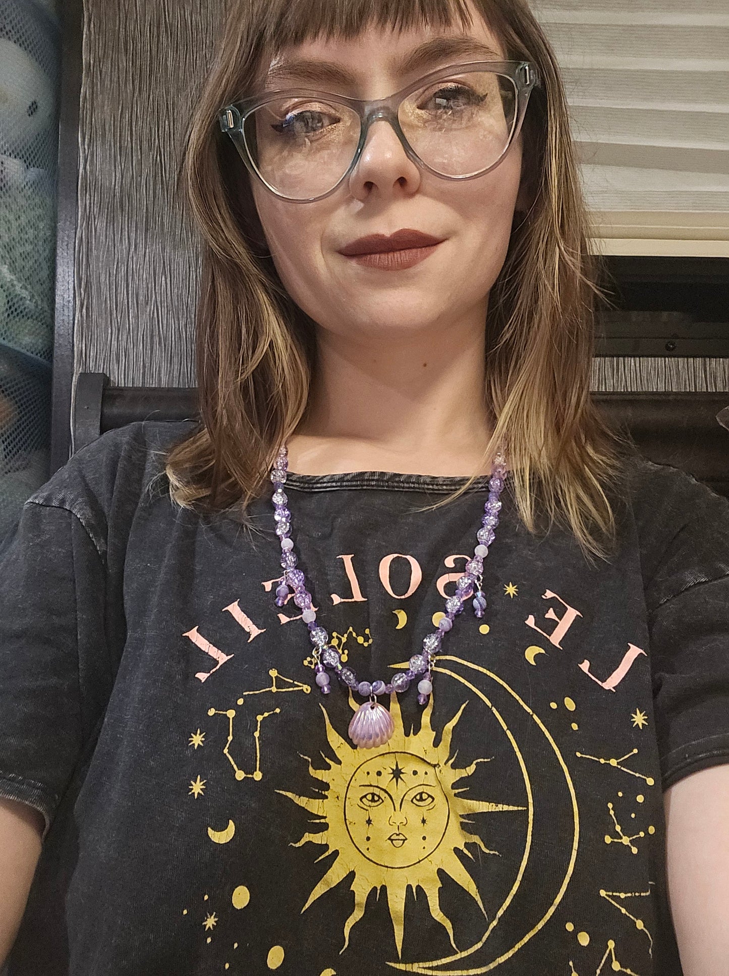 13" Purple Mermaid Necklace