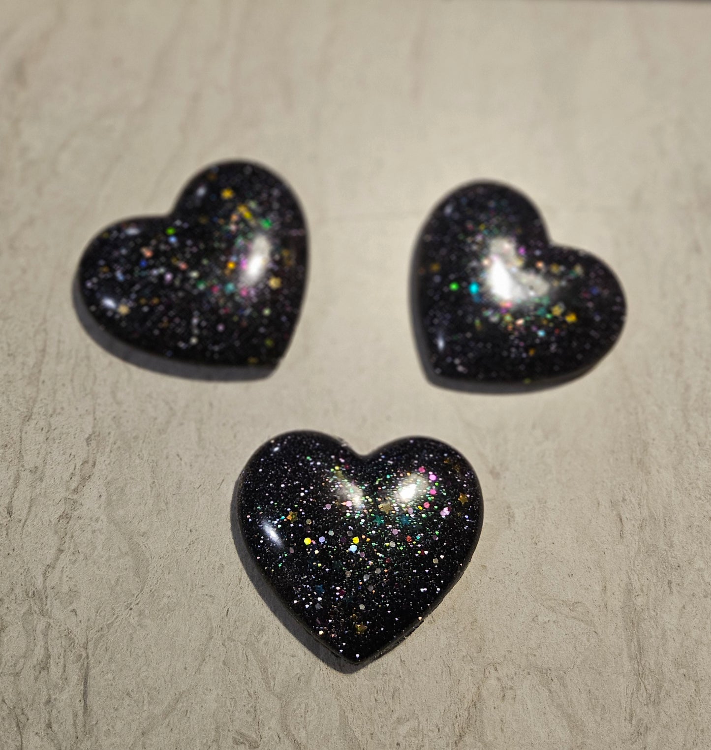 Black Galaxy Heart Magnet Set