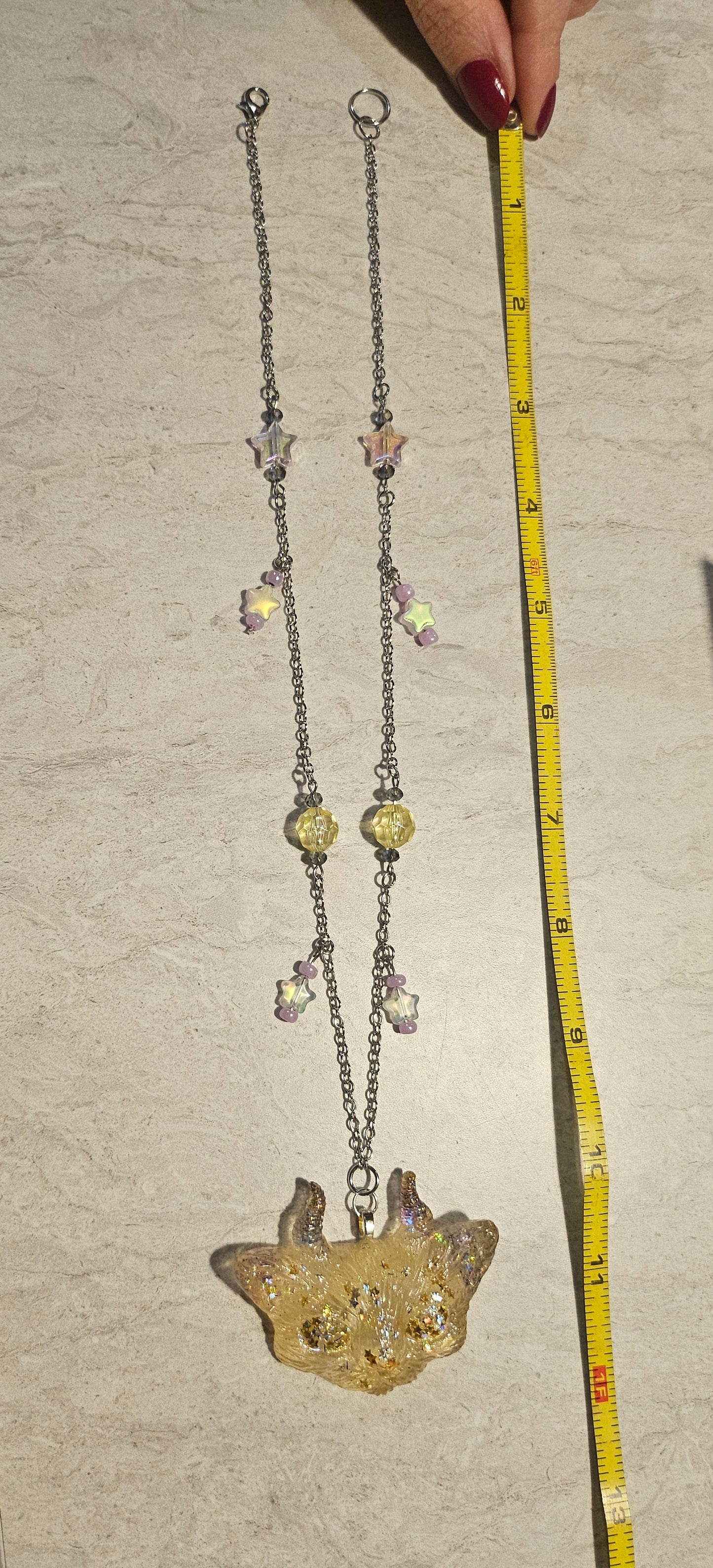 12" Golden Eyed Odd Kitty Necklace