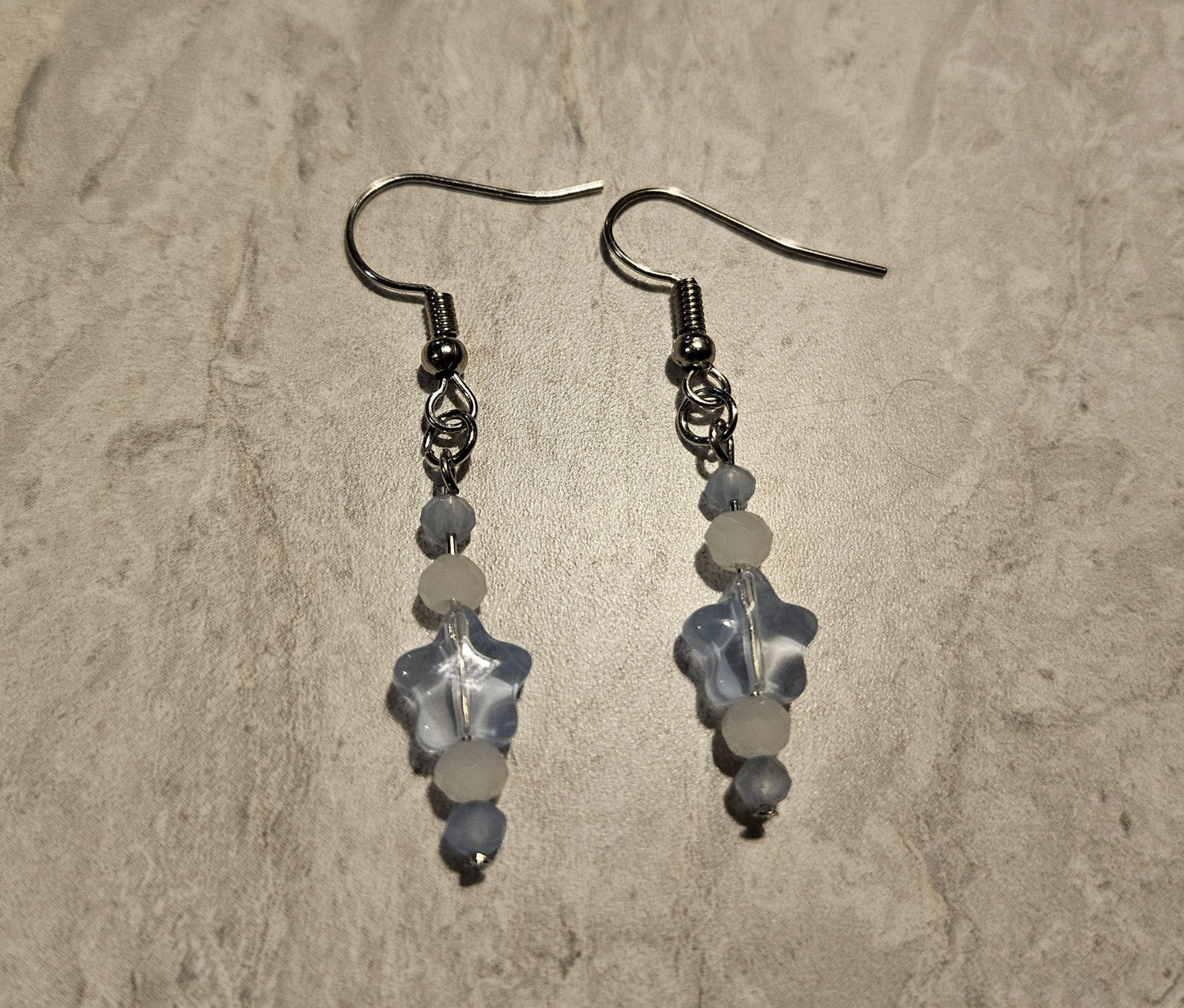 2" Baby Blue Star Earrings
