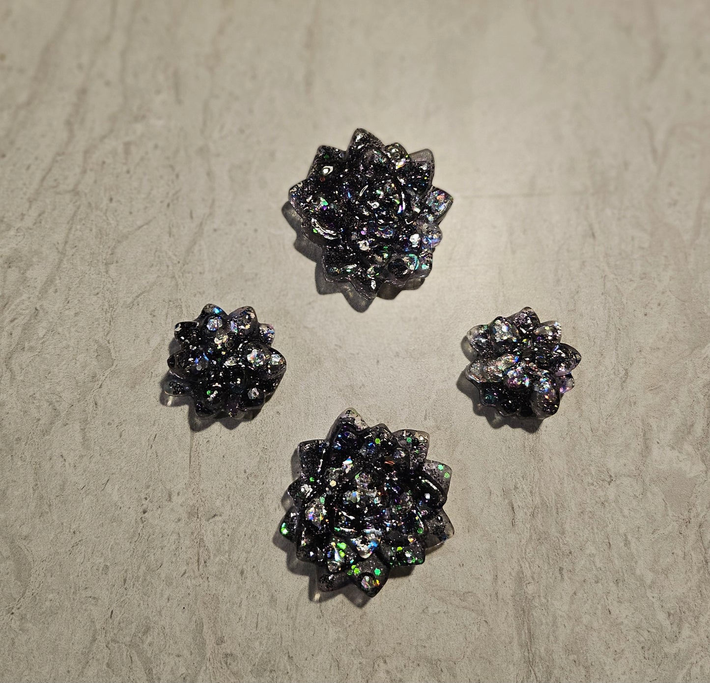 Galaxy Glitter Succulents Magnet Set