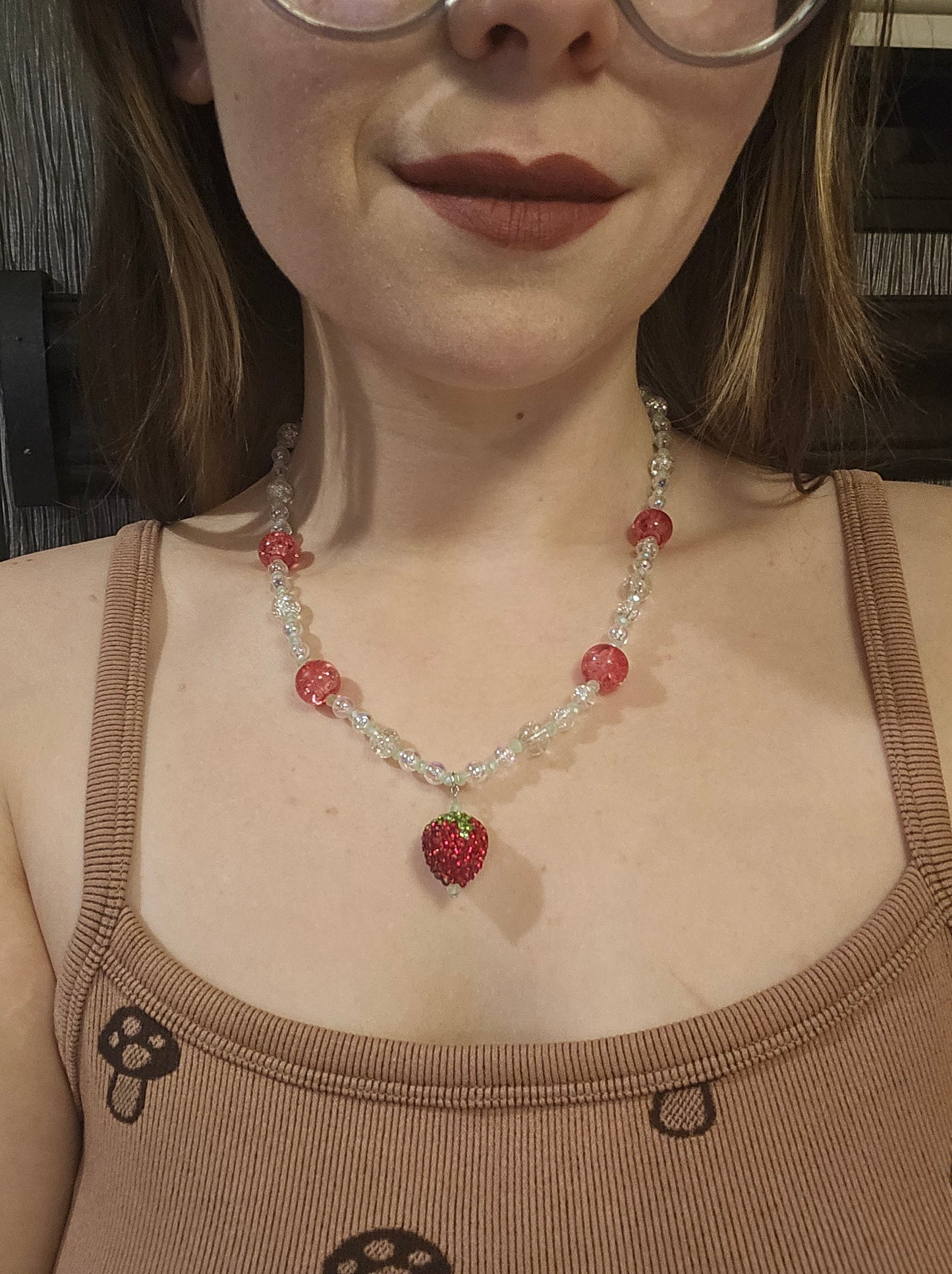 9" Mint Berry Beaded Necklace