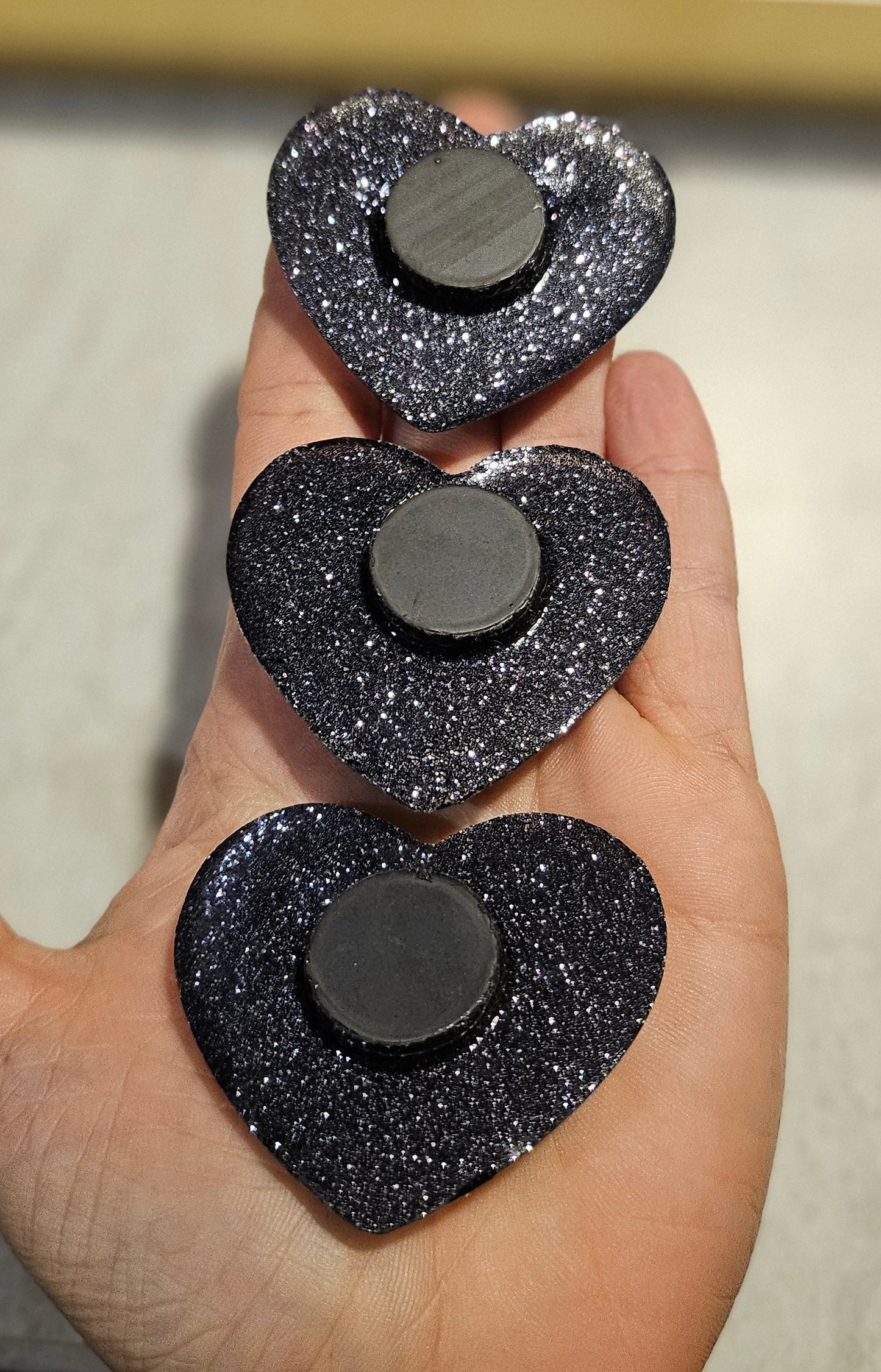 Black Galaxy Heart Magnet Set
