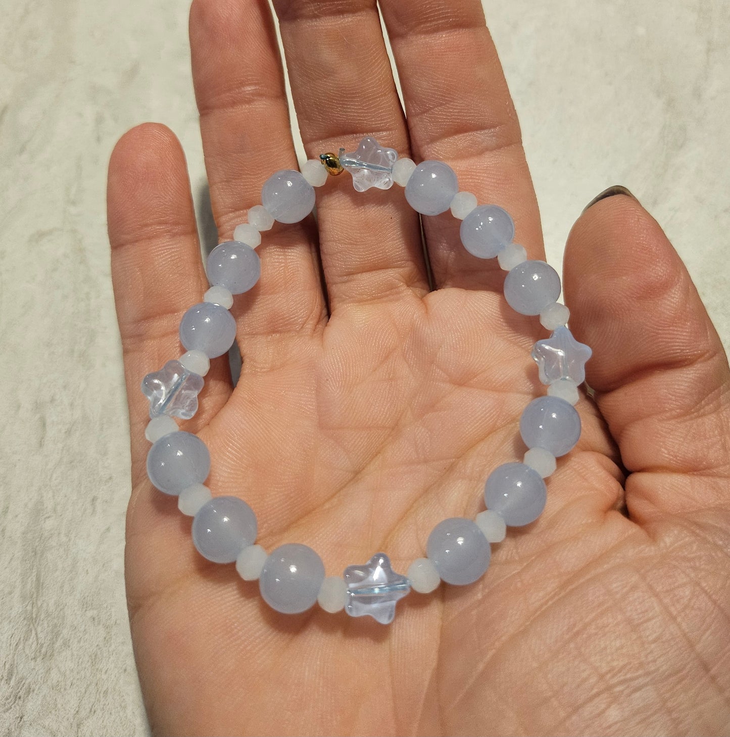 7" Baby Blue Star Stretchy Bracelet