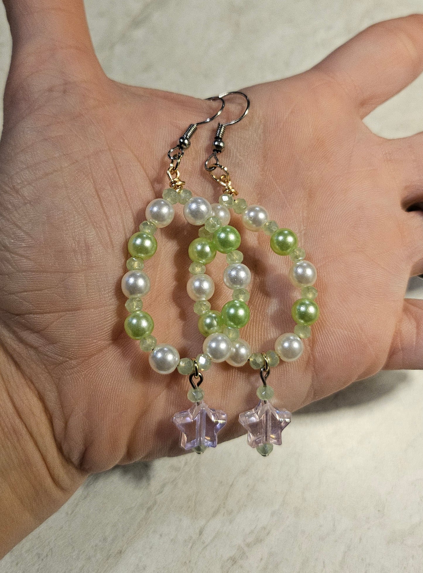 3" Kiwi Daydream dangly earrings