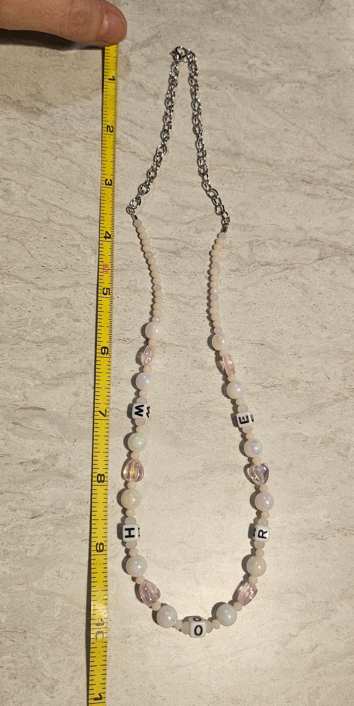 10" Wh*re Beaded Necklace