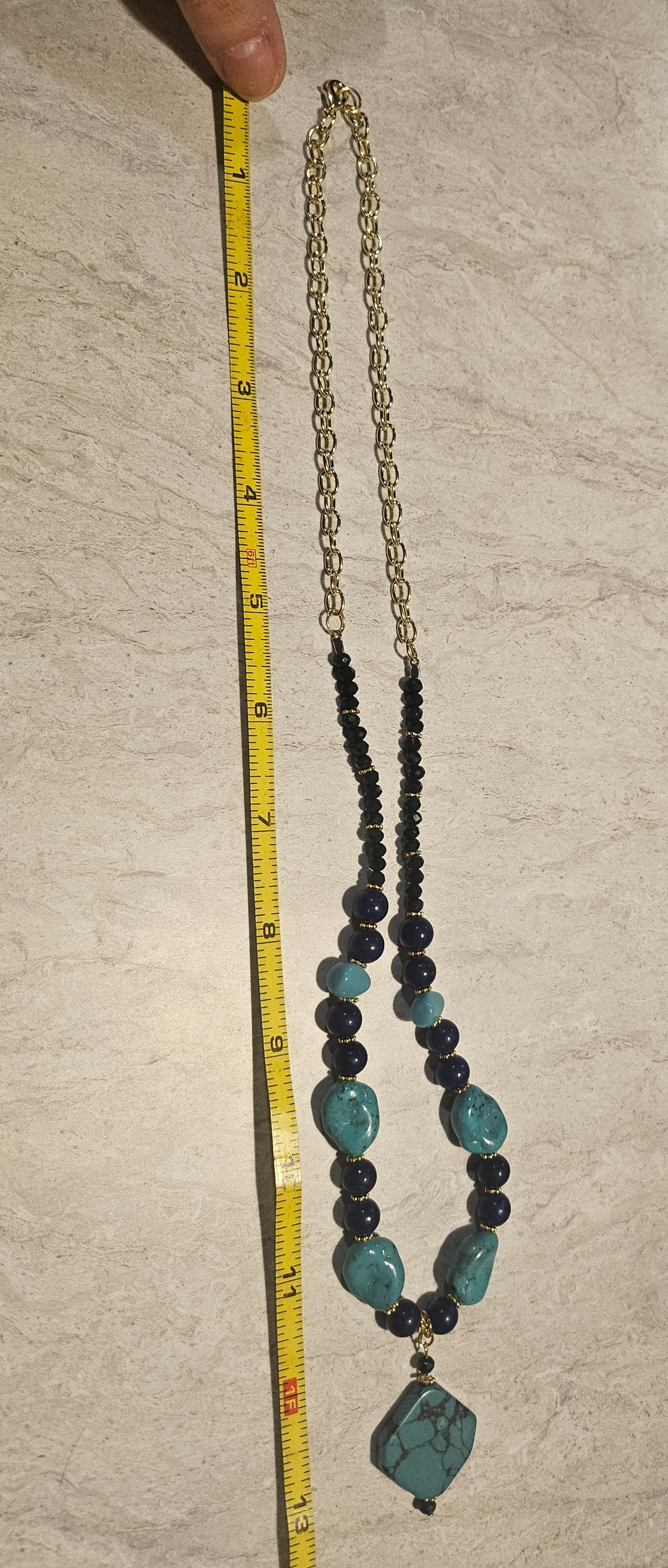 11" Lapis Lazuli and Turquoise Necklace