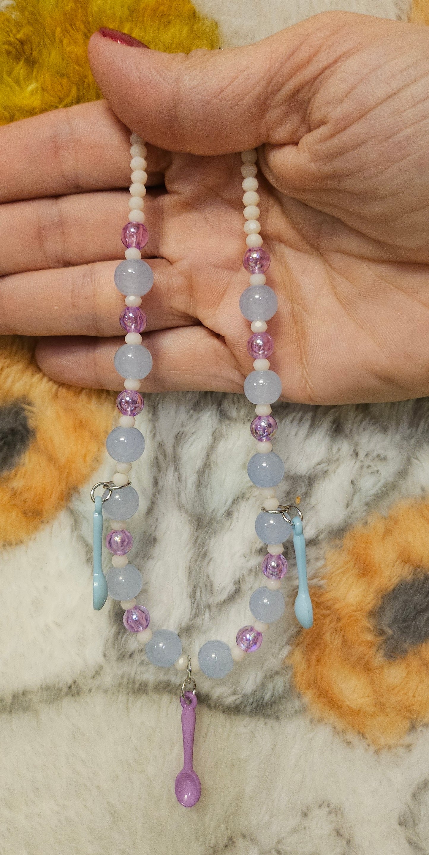 9" Extra Spoon Blue/Purple Necklace