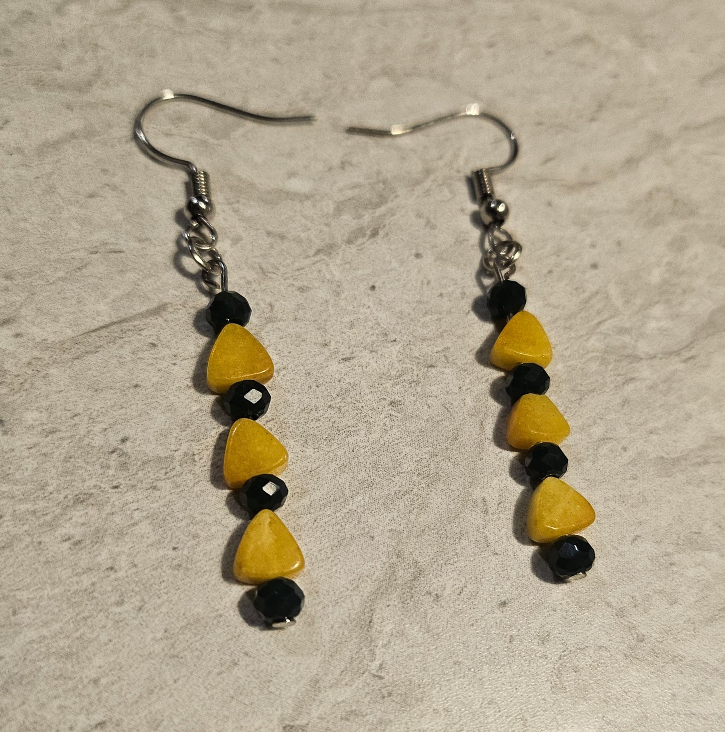 2.5" Triangle Dyed Agate Earrings