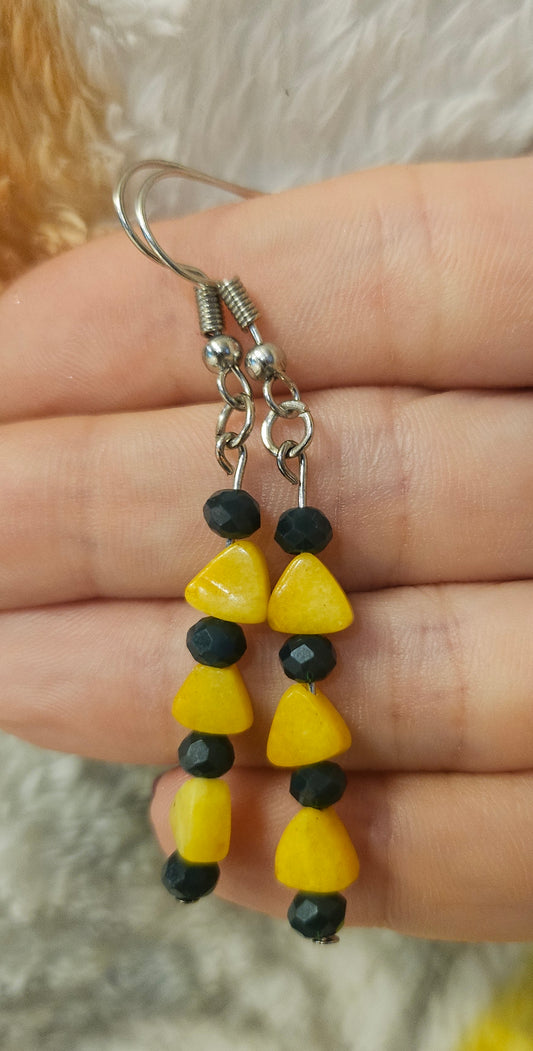 2.5" Triangle Dyed Agate Earrings