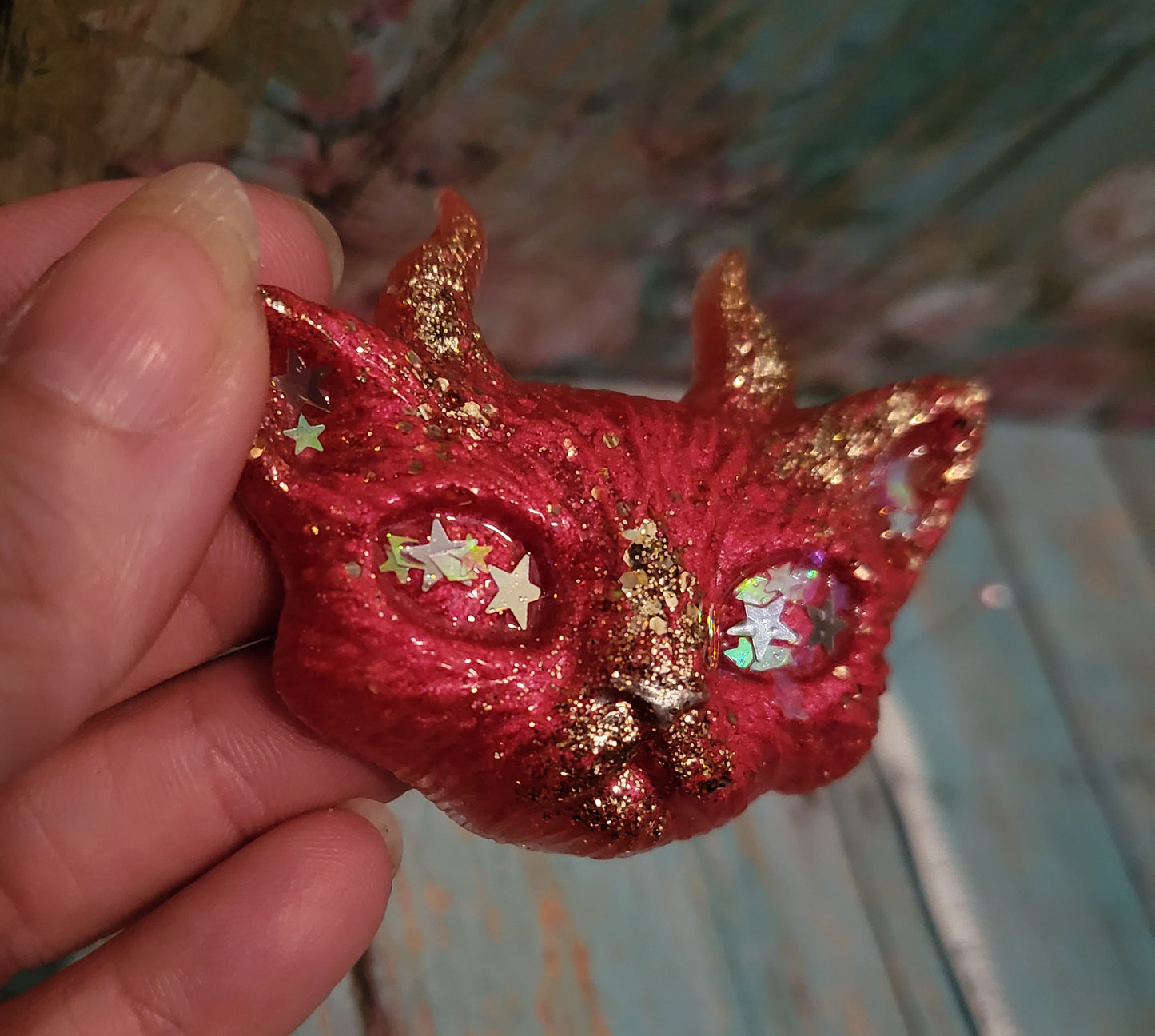 Pink/Gold Odd Kitty Magnet Set