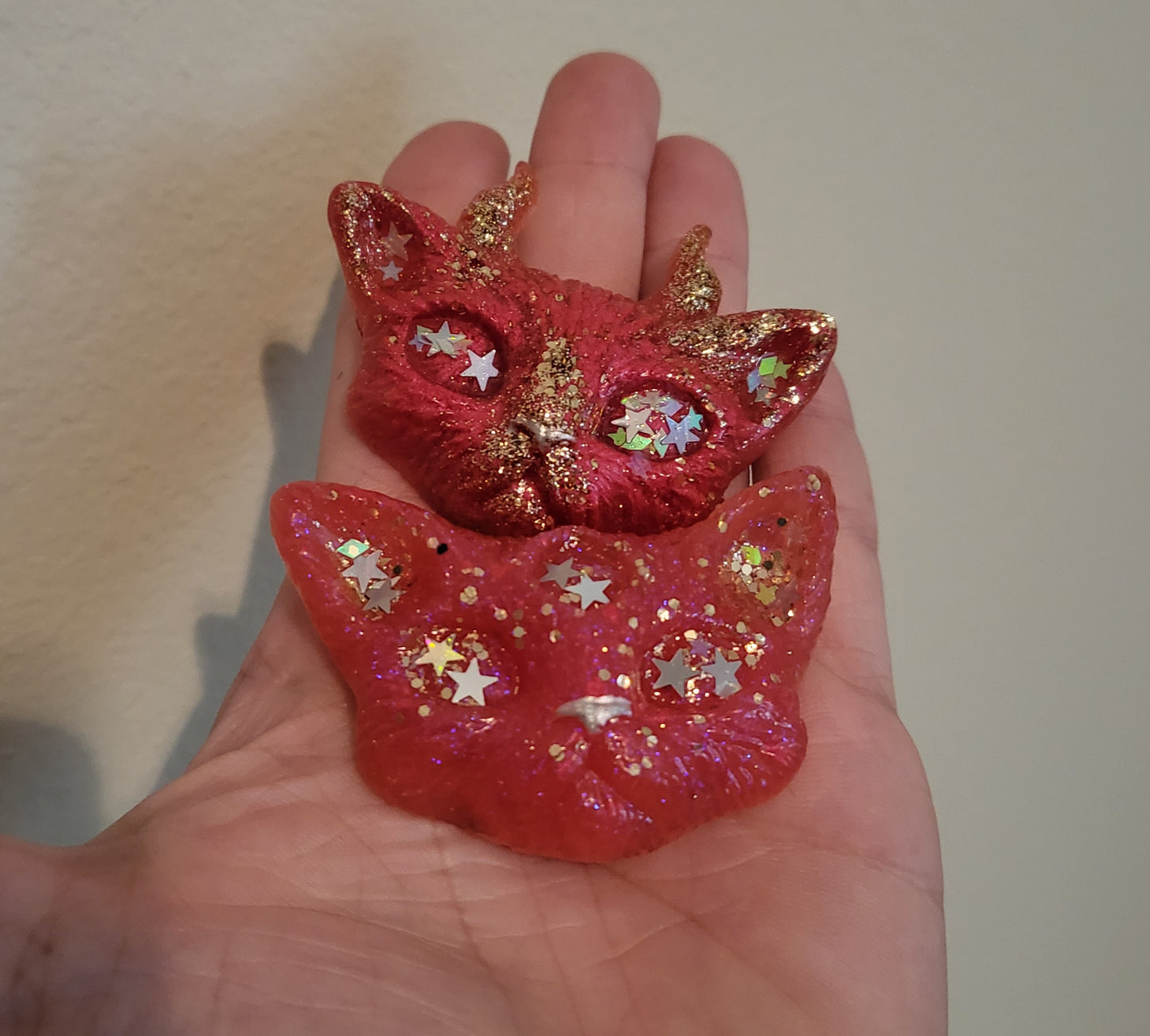 Pink/Gold Odd Kitty Magnet Set