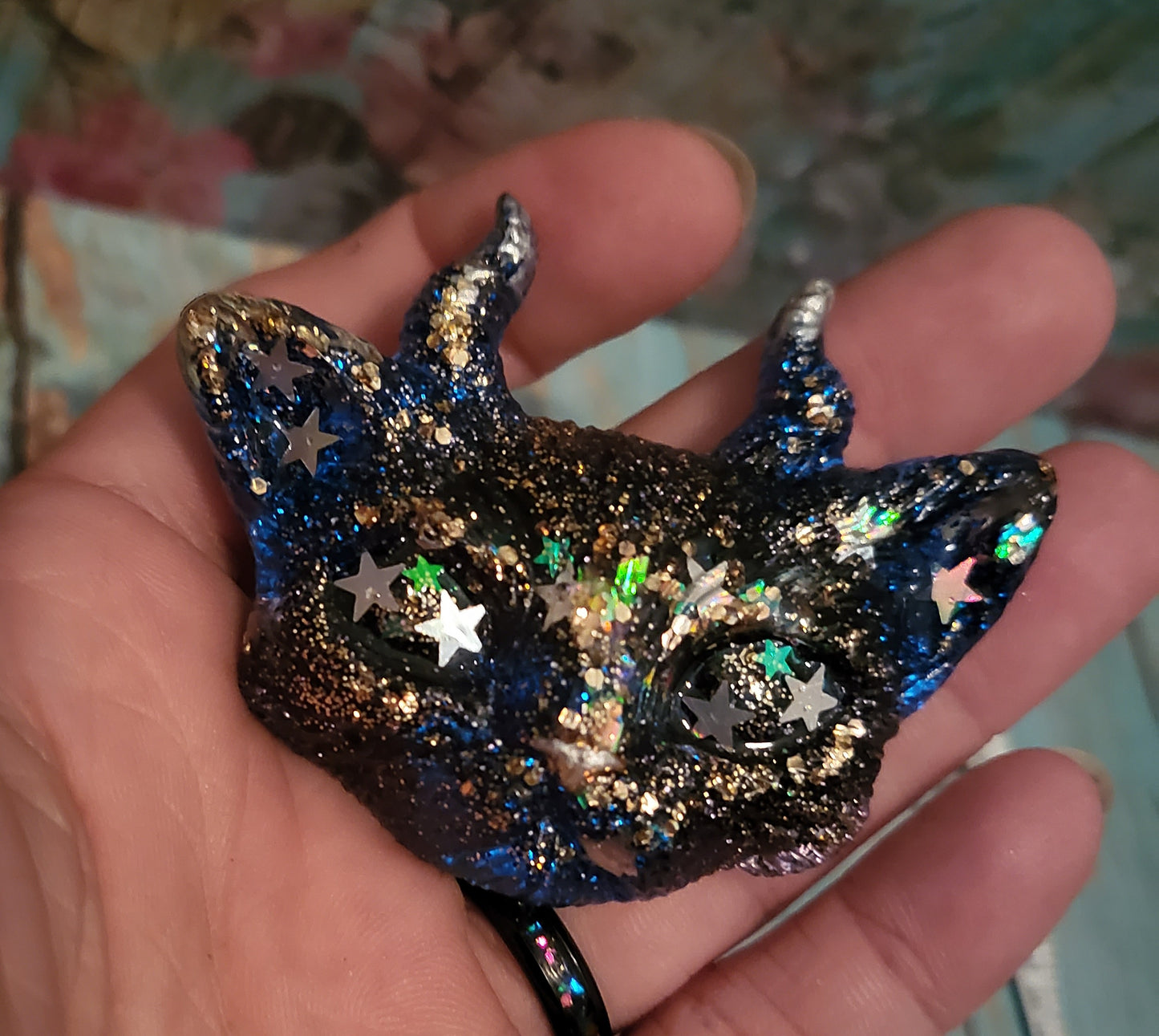 Midnight Galaxy Kitty Magnet set