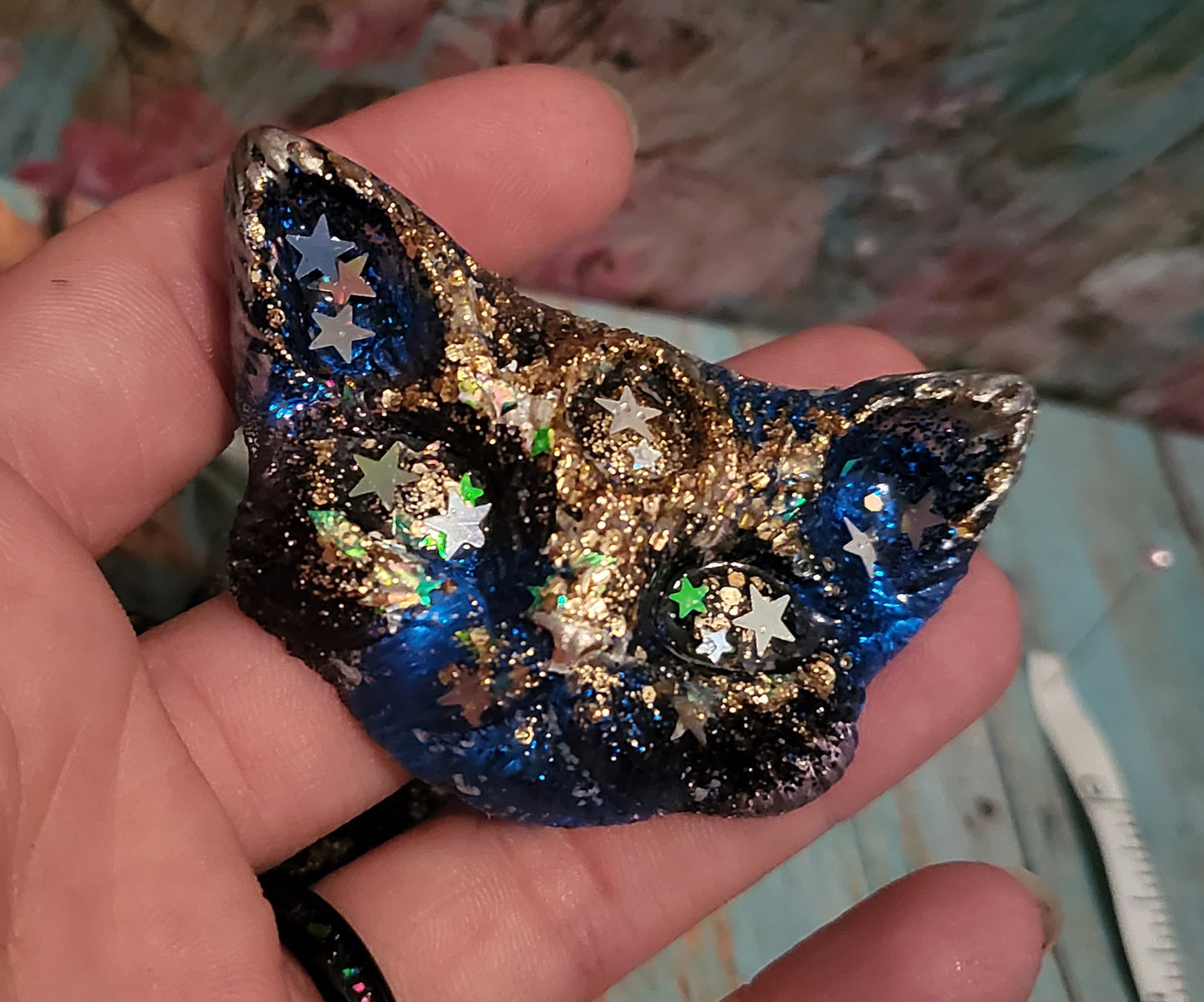 Midnight Galaxy Kitty Magnet set