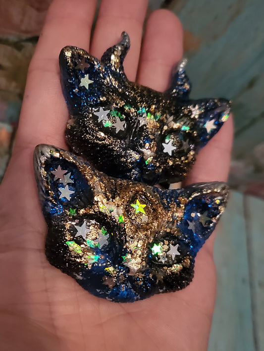 Midnight Galaxy Kitty Magnet set