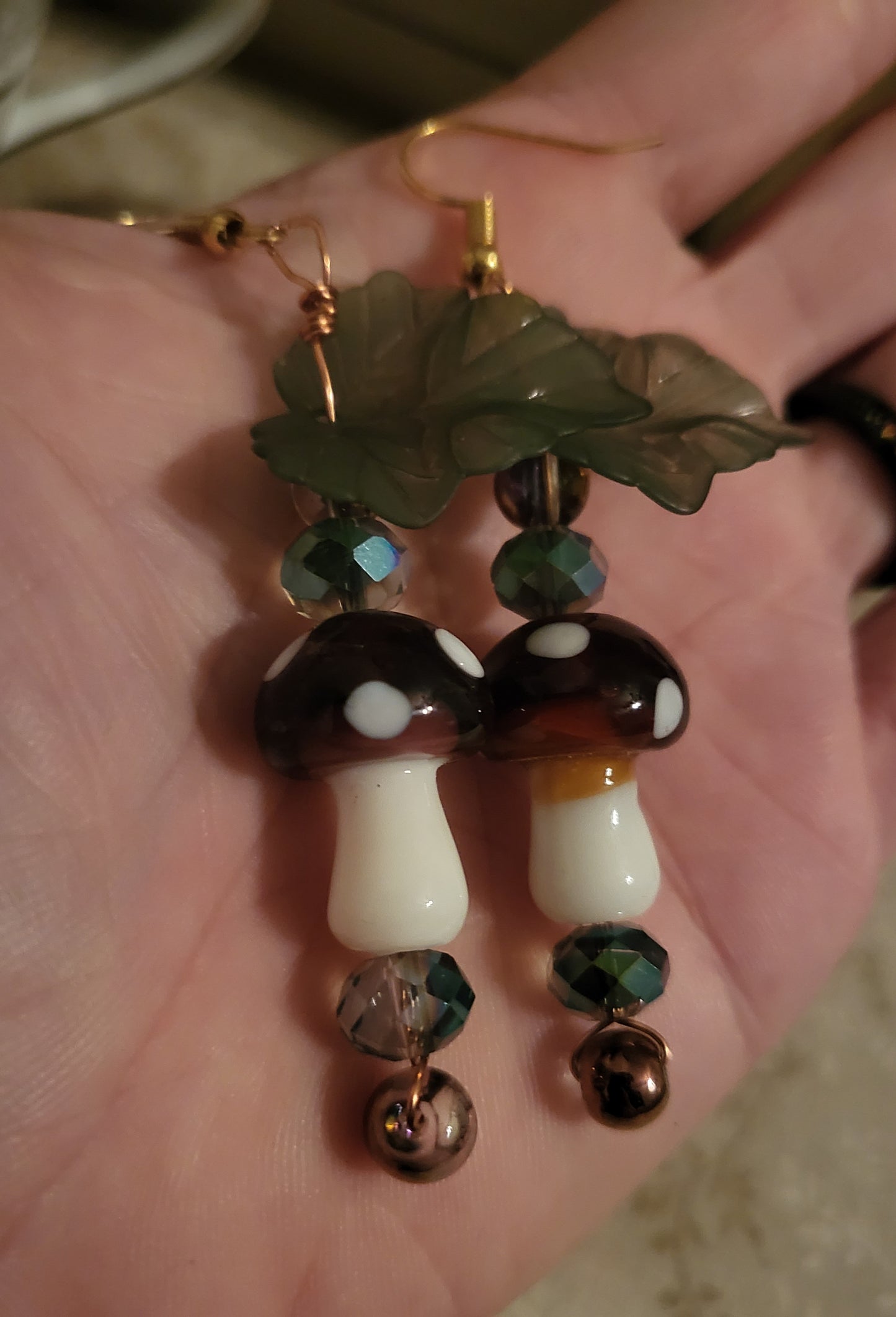 Brown Mushroom Earrings