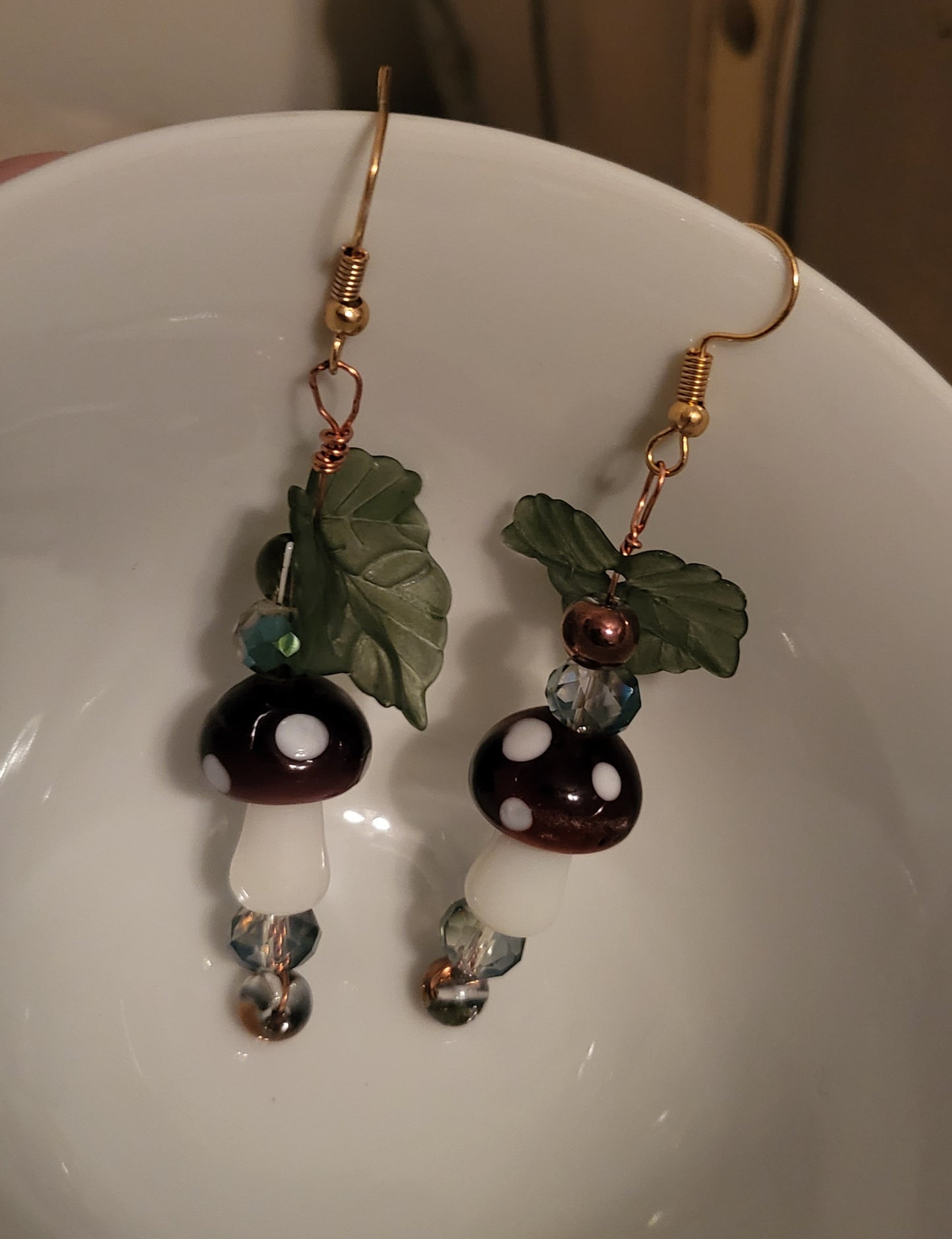 Brown Mushroom Earrings