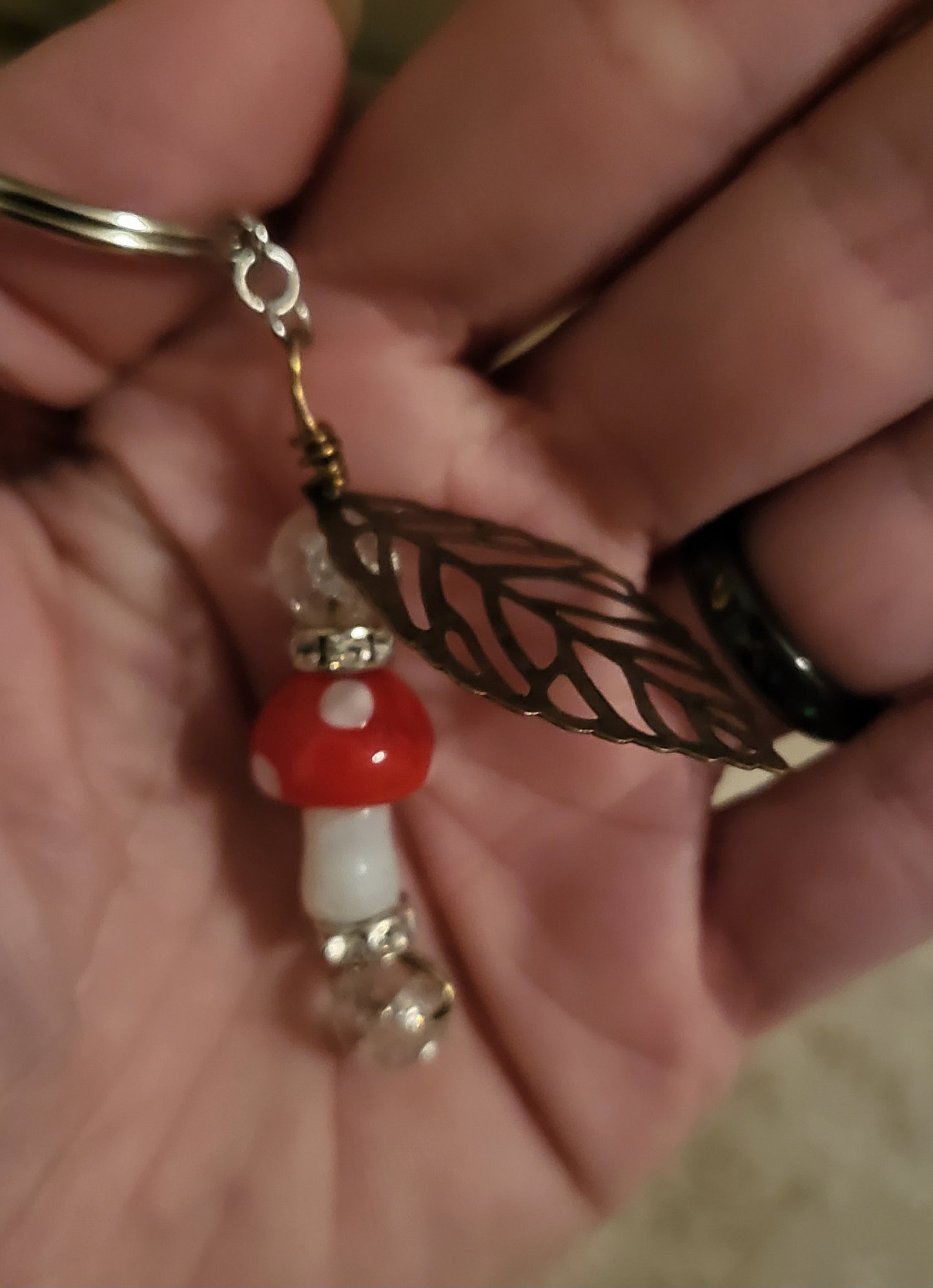 Red/Bronze Mushroom Keychain