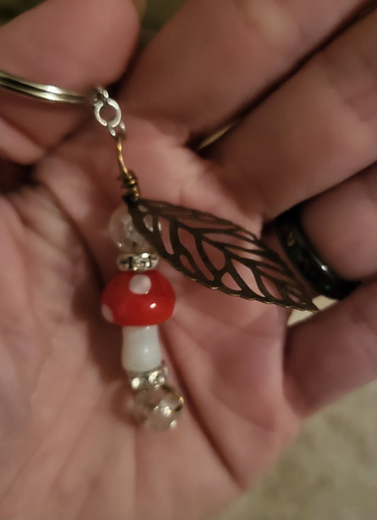 Red/Bronze Mushroom Keychain