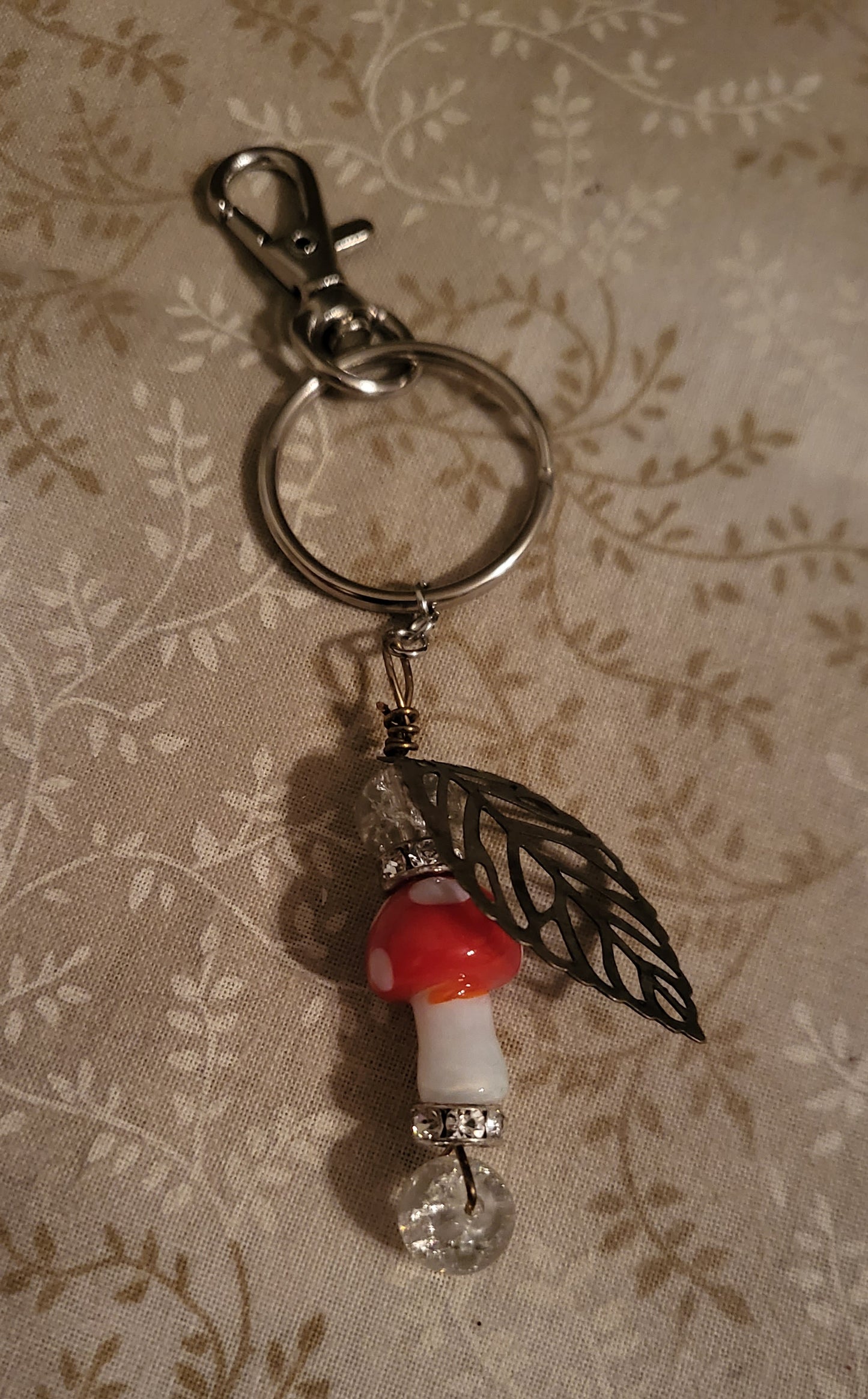 Red/Bronze Mushroom Keychain