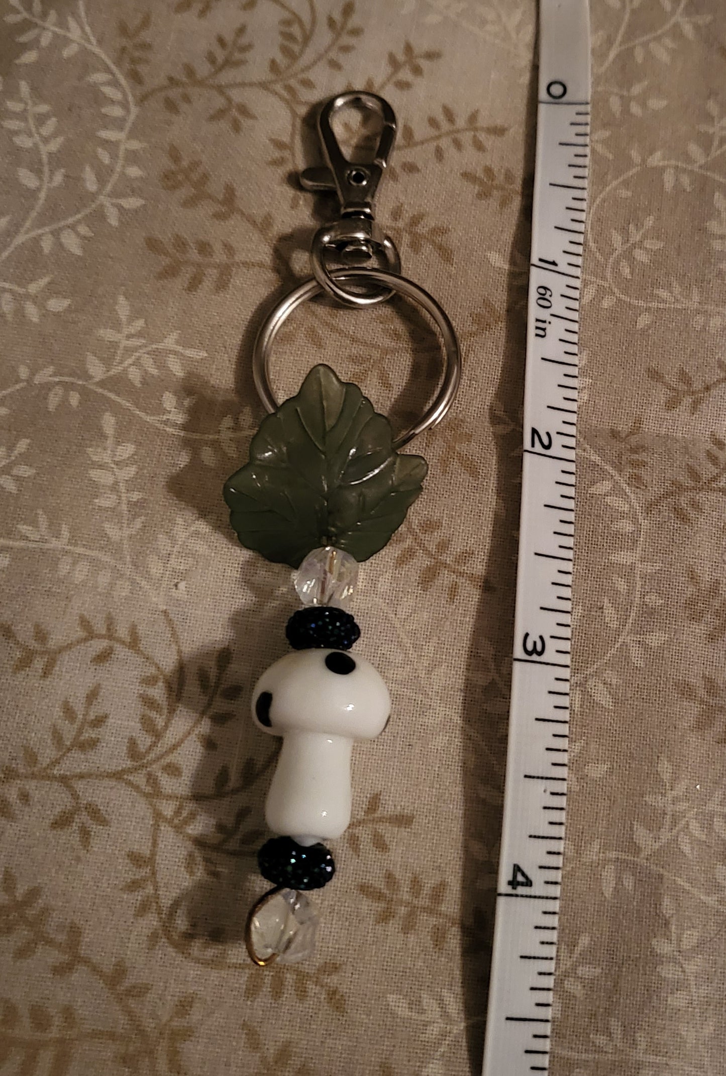 White Mushroom Keychain