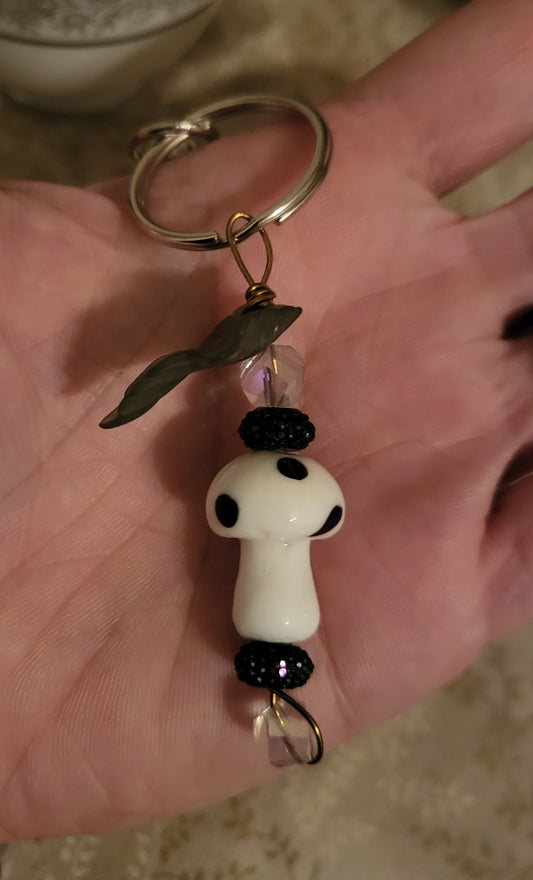 White Mushroom Keychain