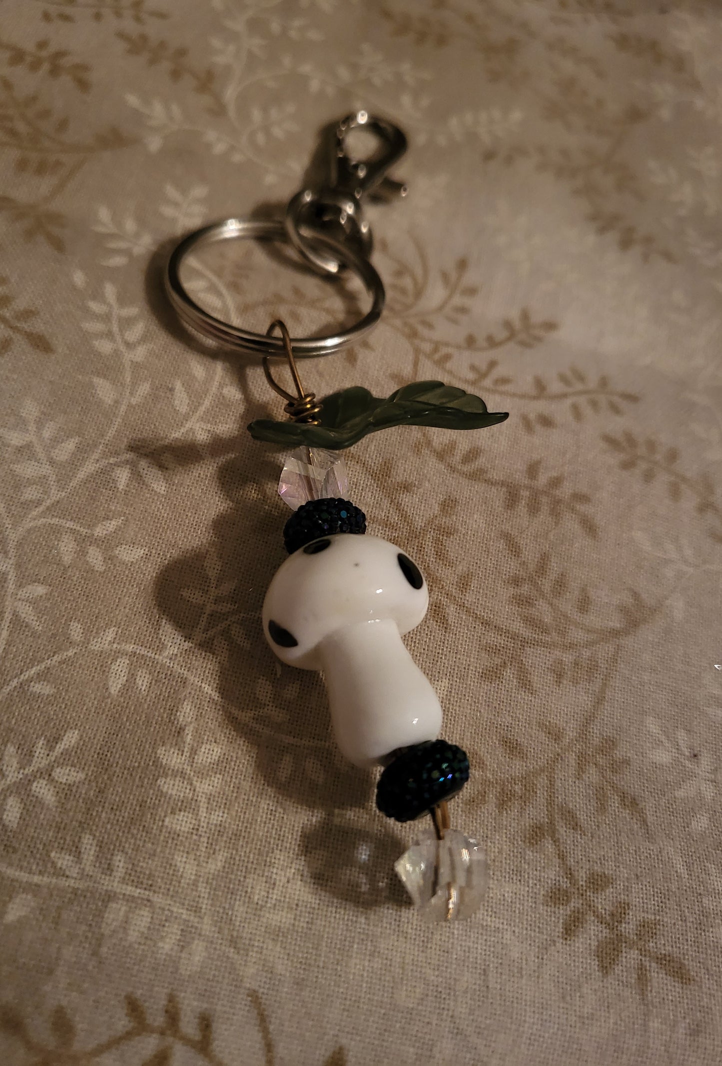 White Mushroom Keychain