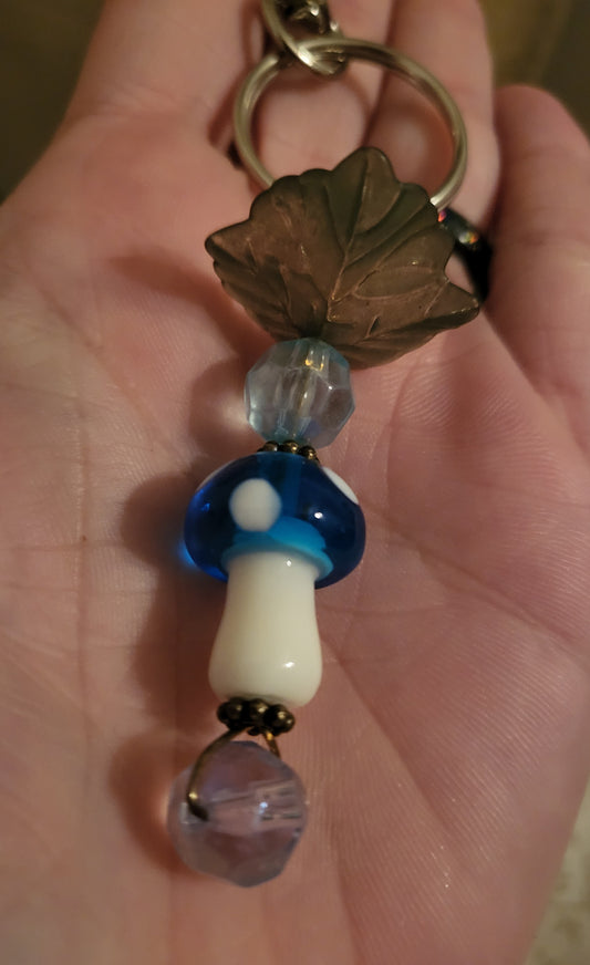 Blue Mushroom Keychain