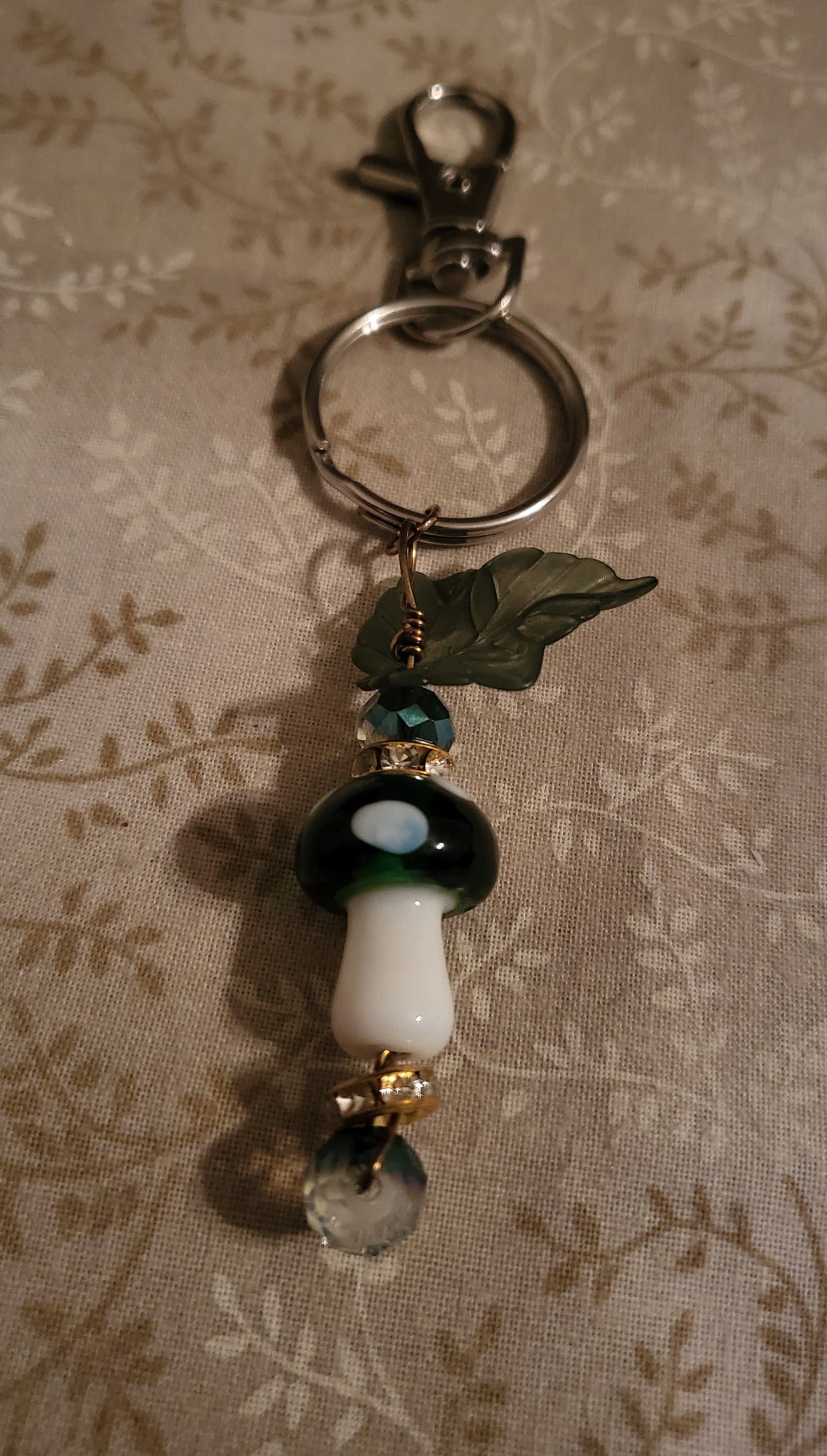 Green Mushroom Keychain