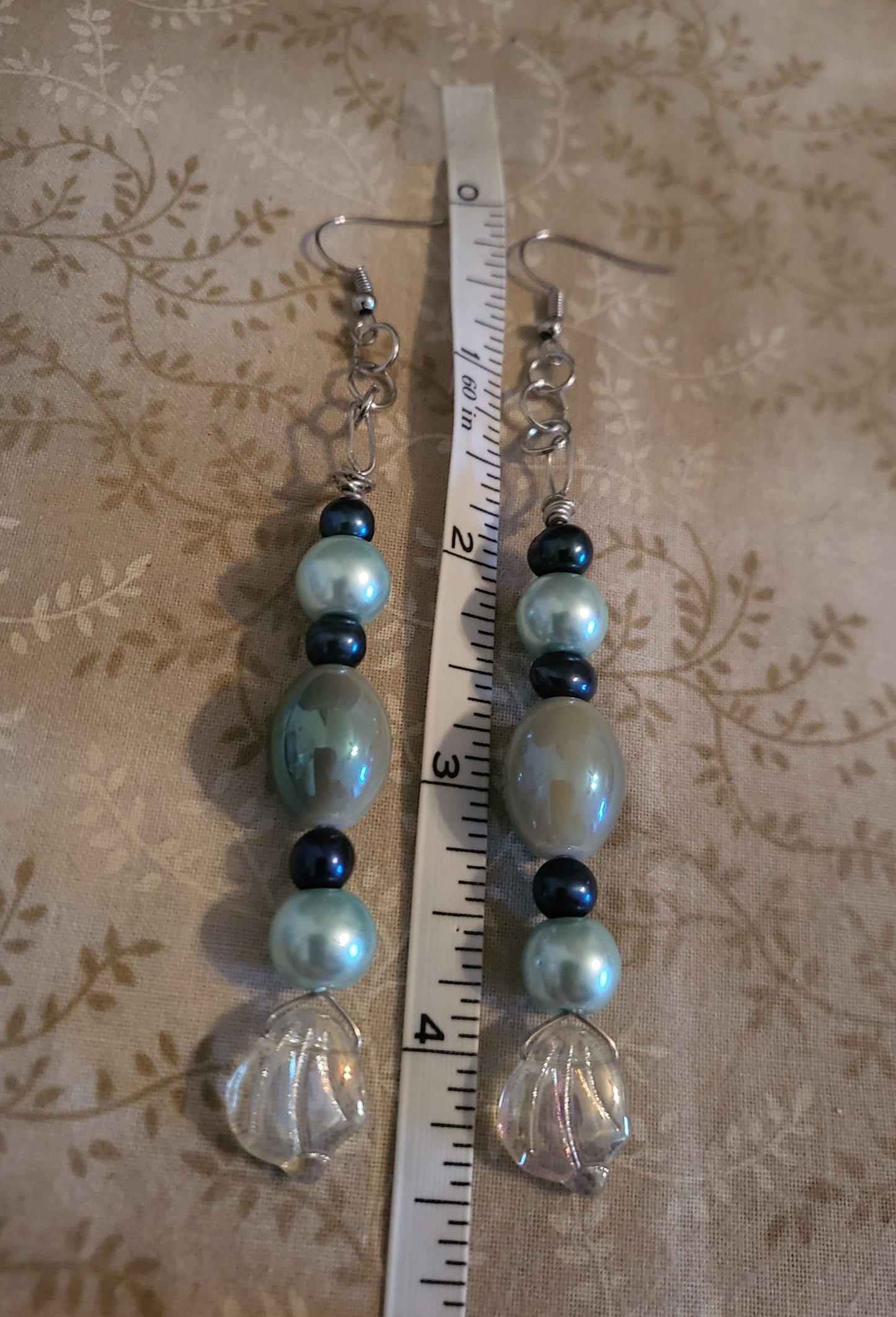 Blue/Grey Dangly Mermaid Earrings