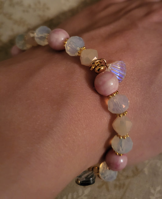 Pastel Beachy Stretchy Charm Bracelet