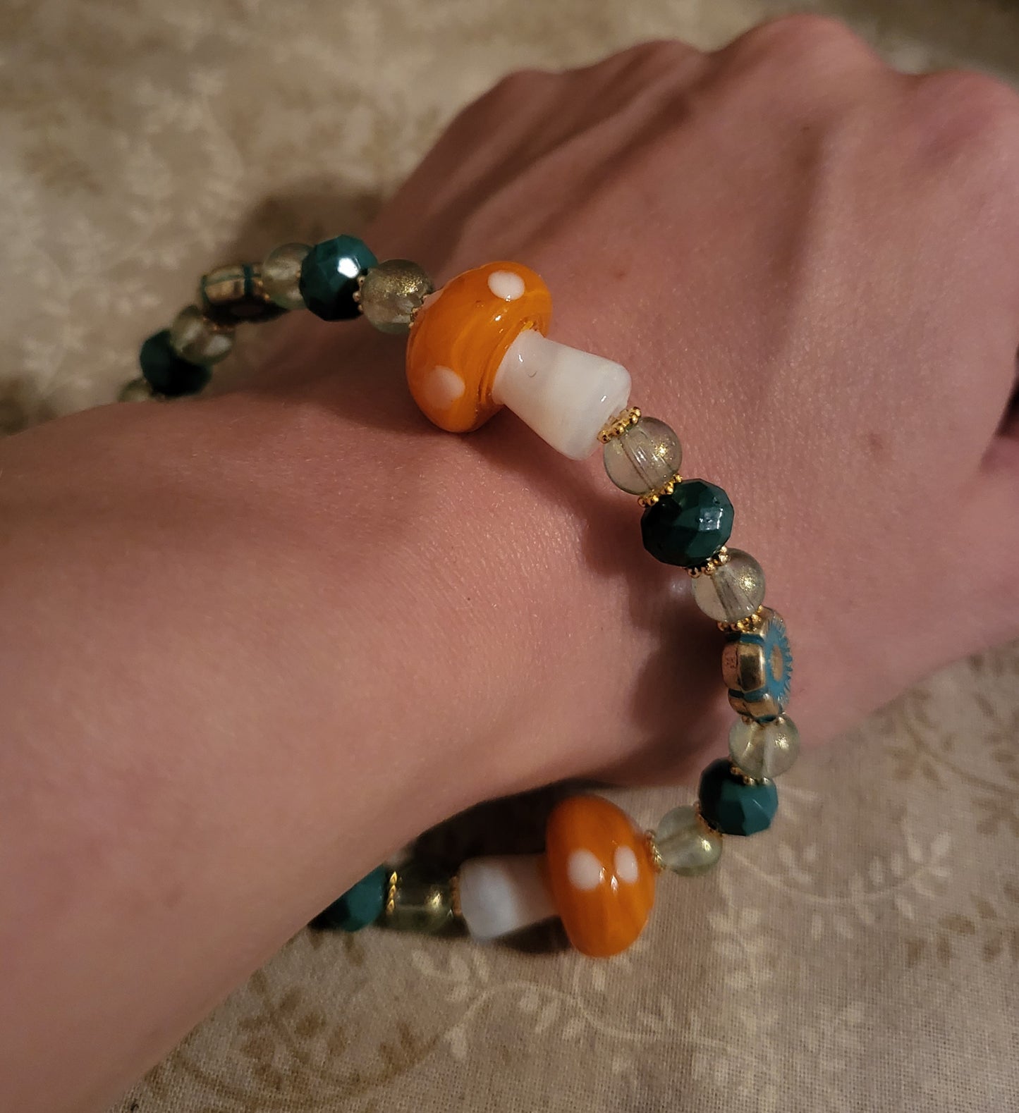 Orange Mushie Stretchy Bracelet