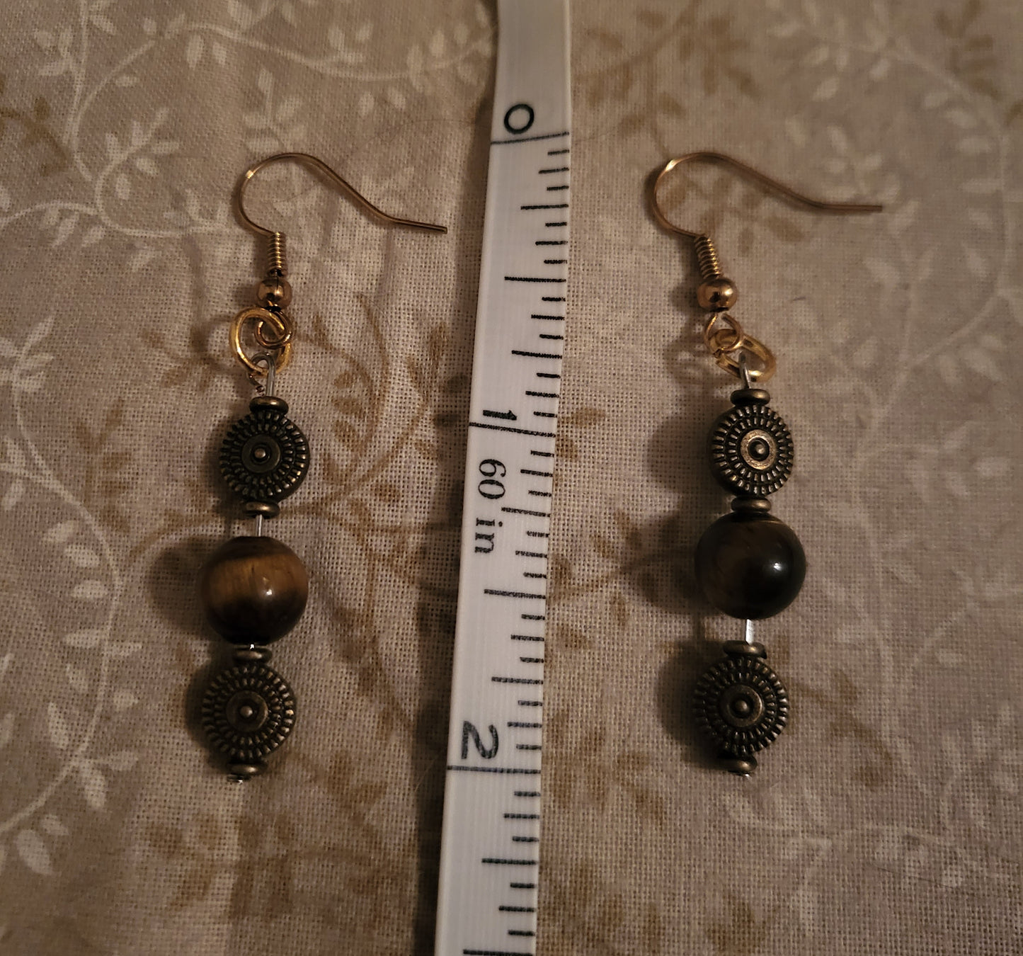 Tigers Eye Dangly Earrings