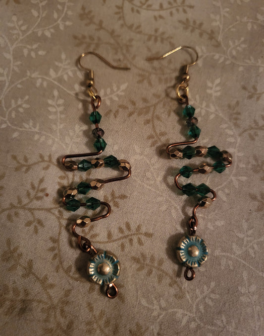 Bronzed Dangly Earrings