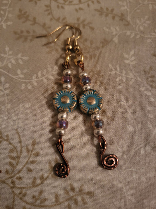 Teal Swirl Earrings