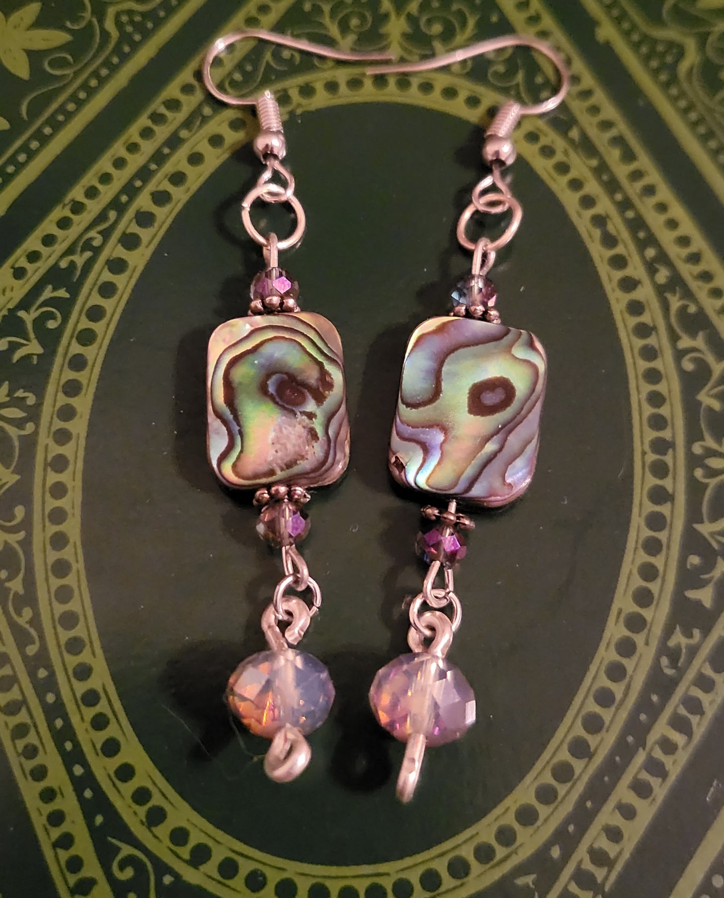 Abolone 3" Dangly Earrings