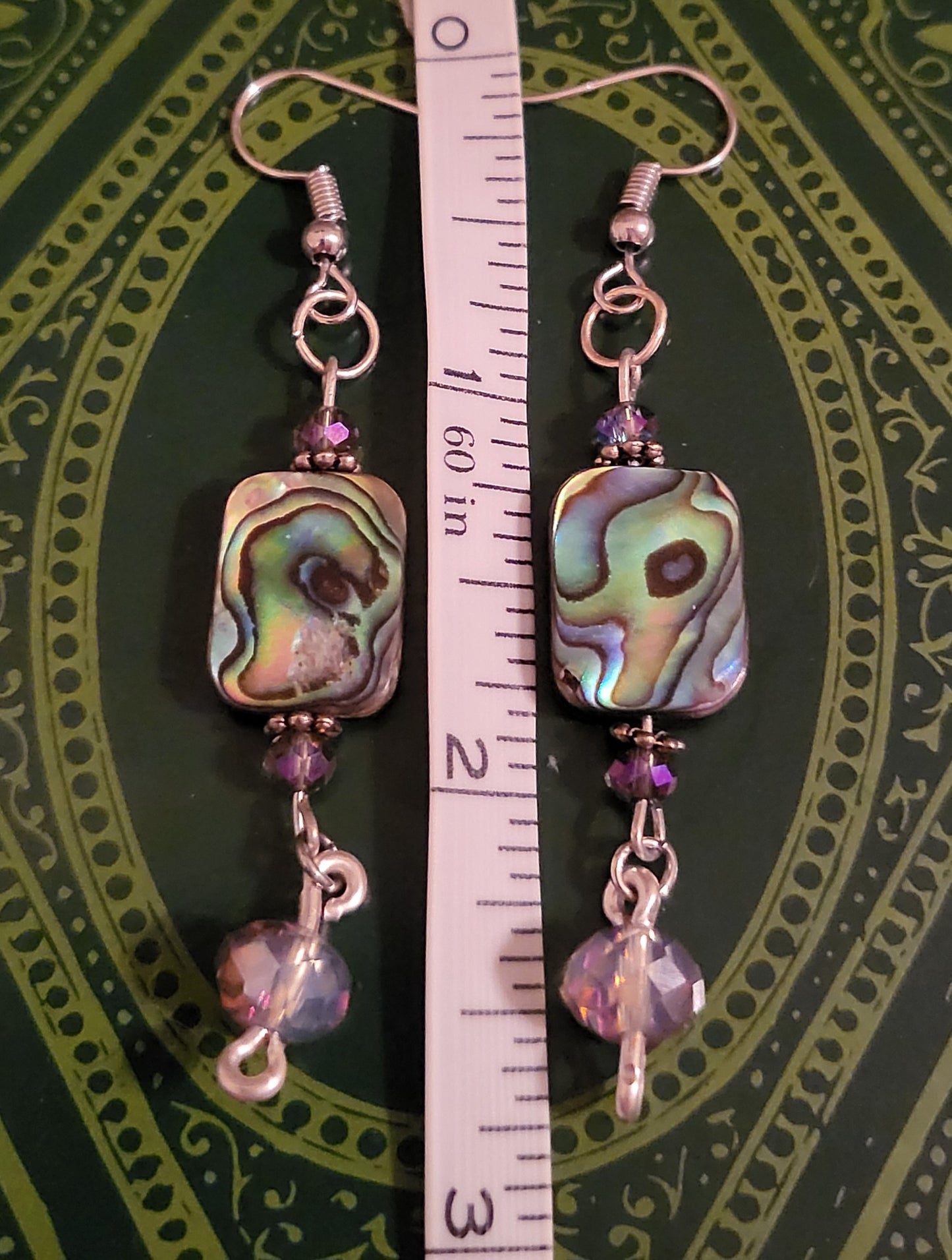 Abolone 3" Dangly Earrings