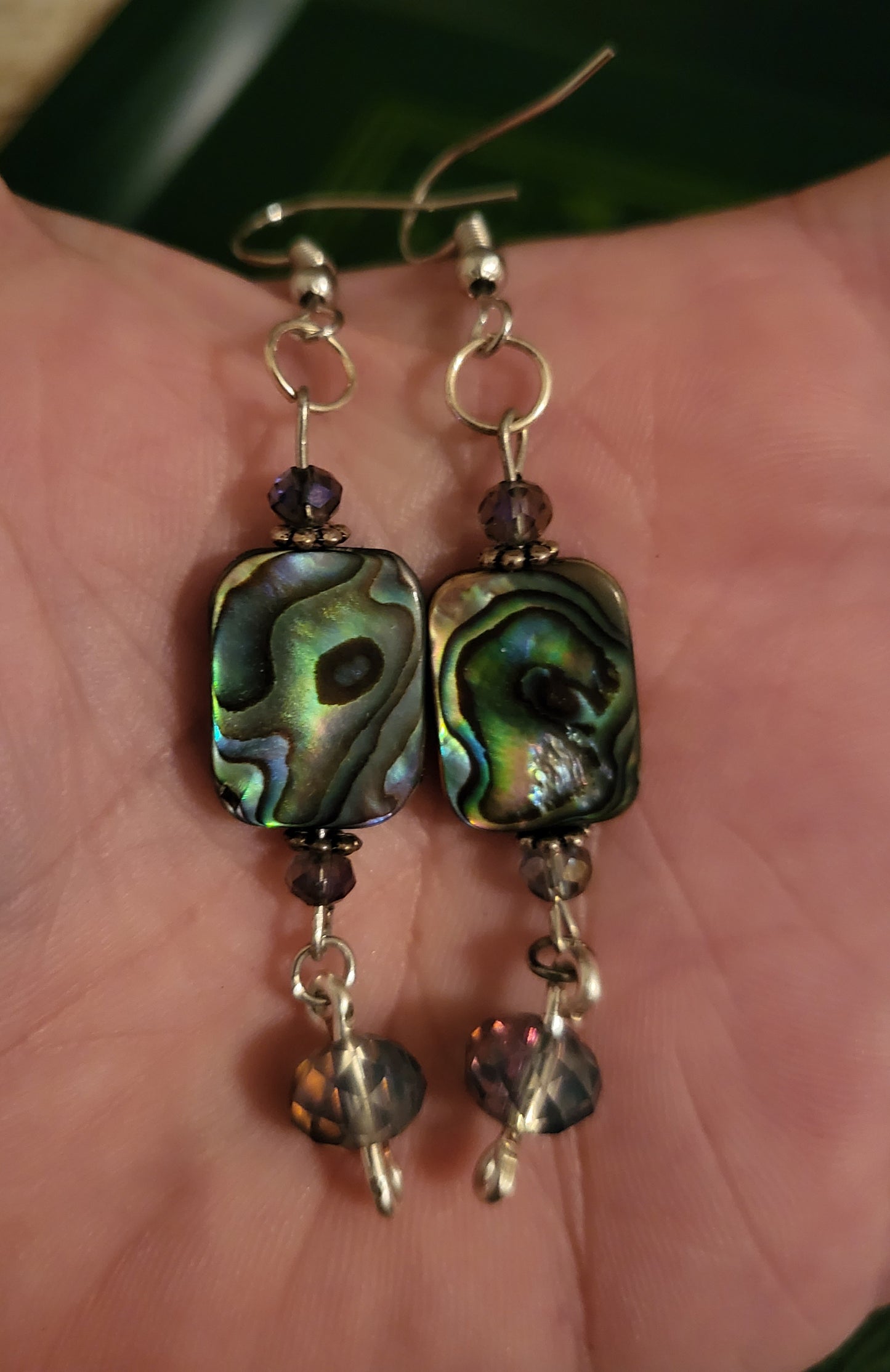 Abolone 3" Dangly Earrings