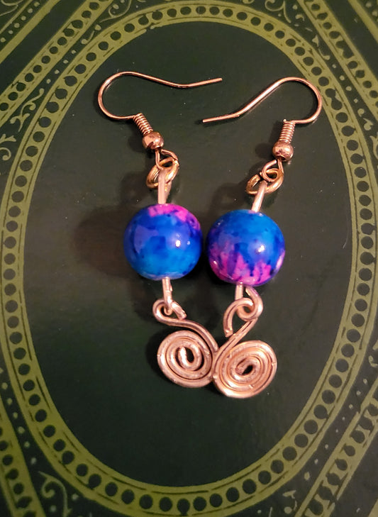 Space Swirls 2" Dangly Earrings