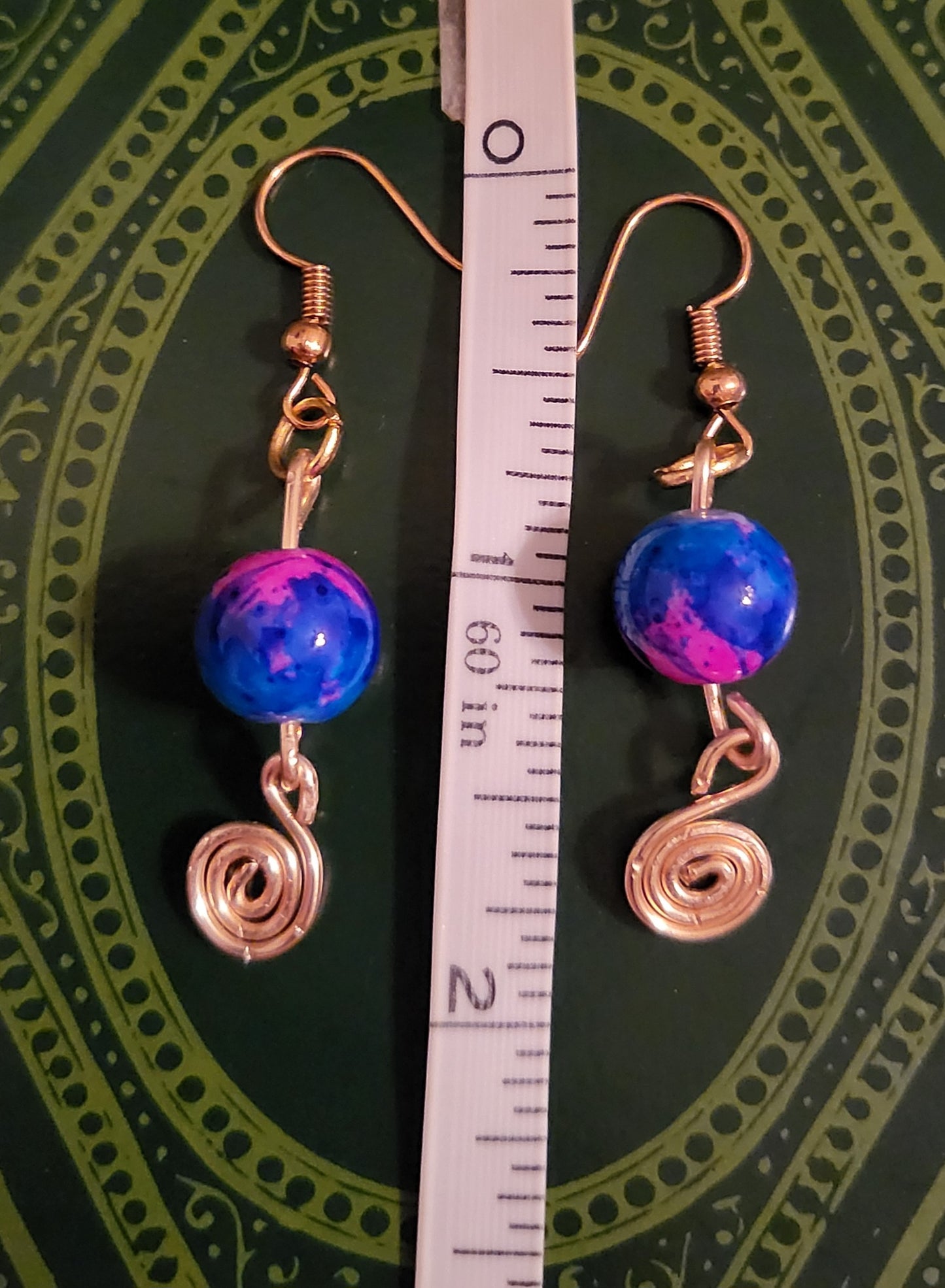 Space Swirls 2" Dangly Earrings