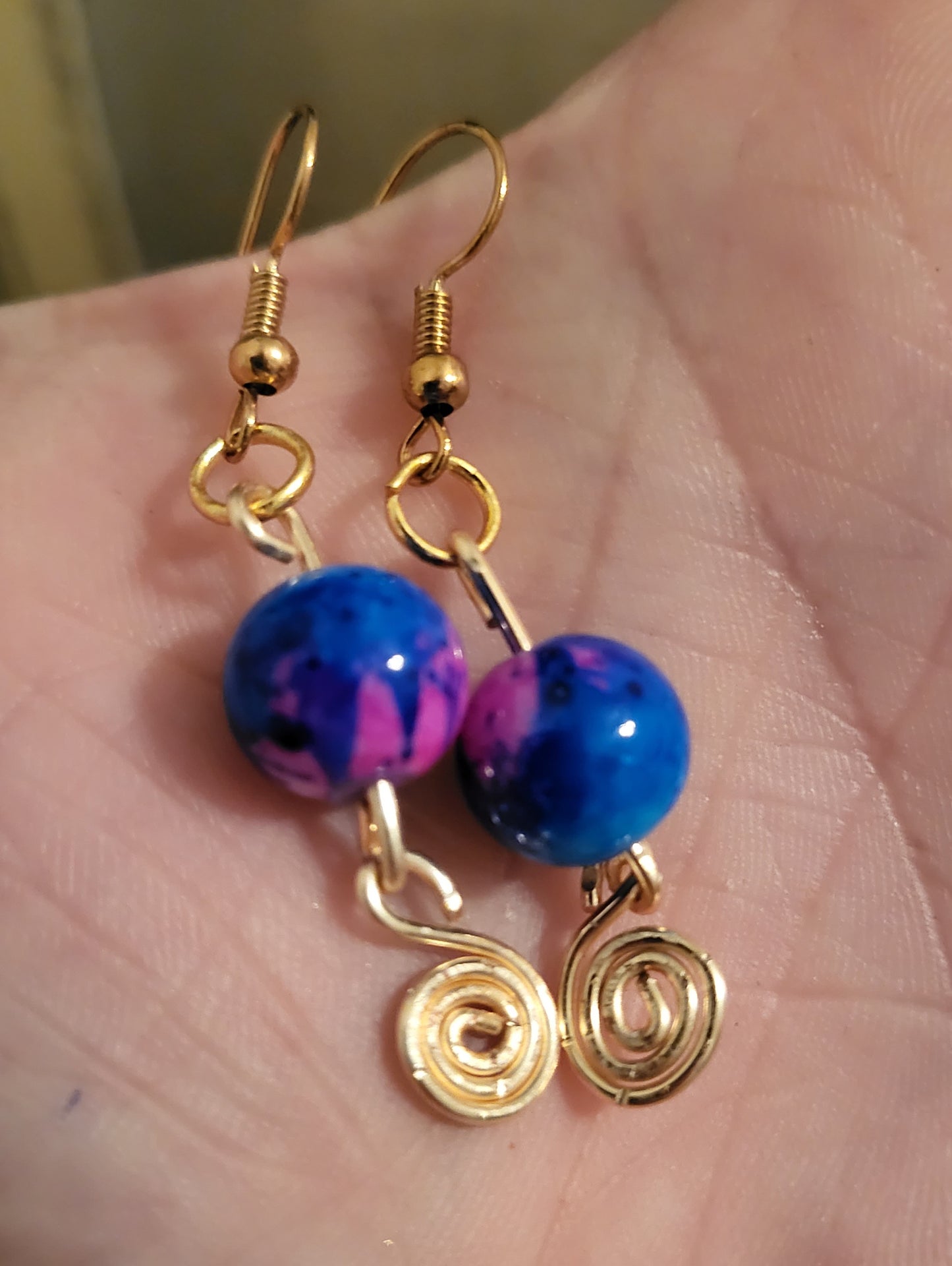 Space Swirls 2" Dangly Earrings